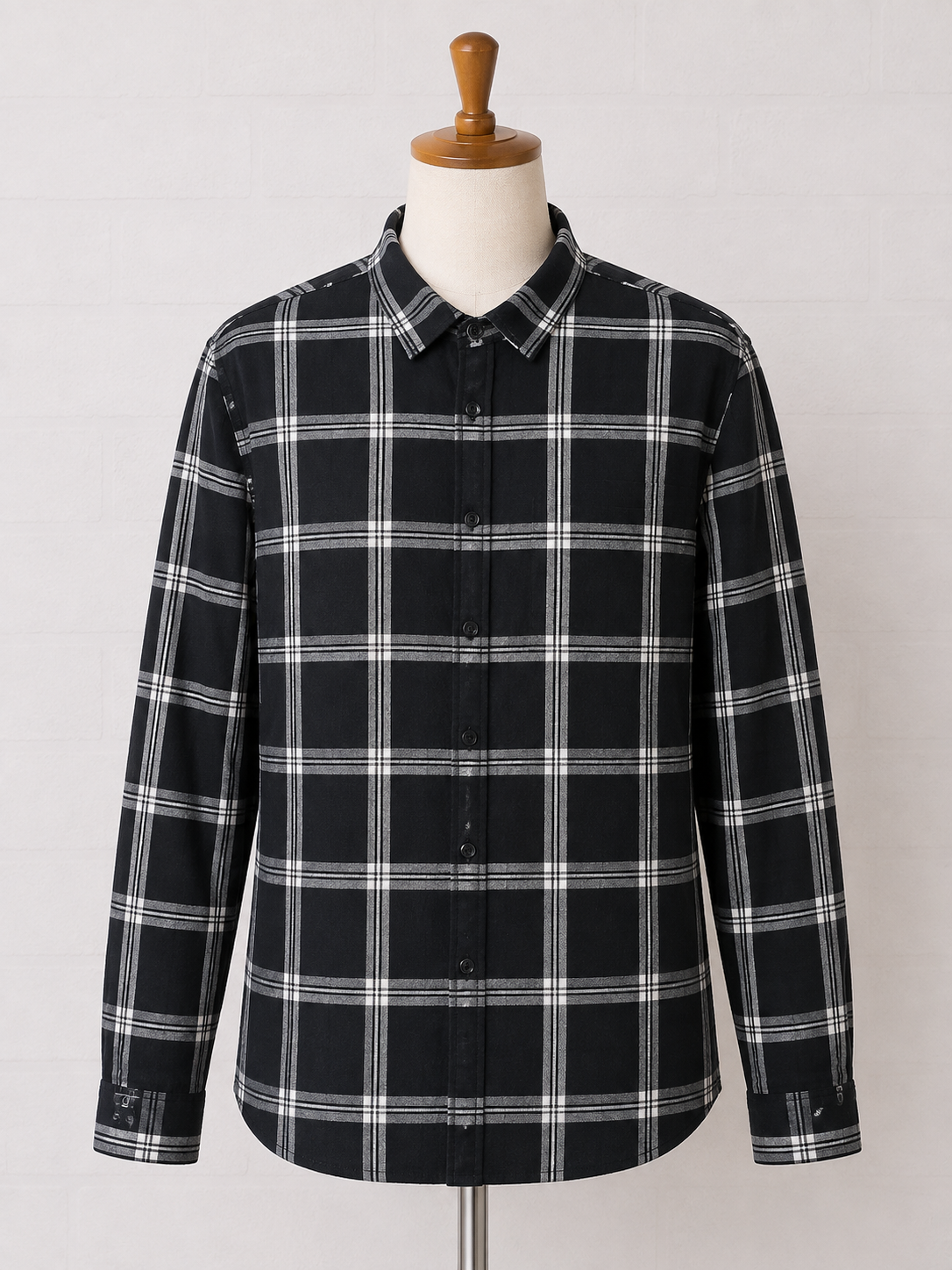 Jack & Jones Black & White Checked Shirt - Size L