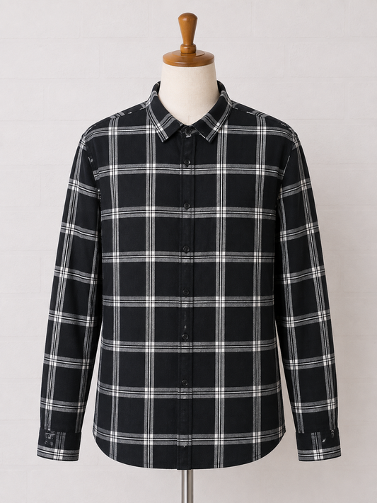 Jack & Jones Black & White Checked Shirt - Size L
