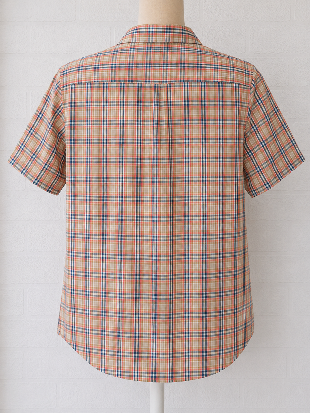 Men's Shirt Columbia Plaid Multi Colour Short Sleeve Outdoor Fishing Approx. 22" PTP 30" Length Approx. Size L - Very Good Condition
