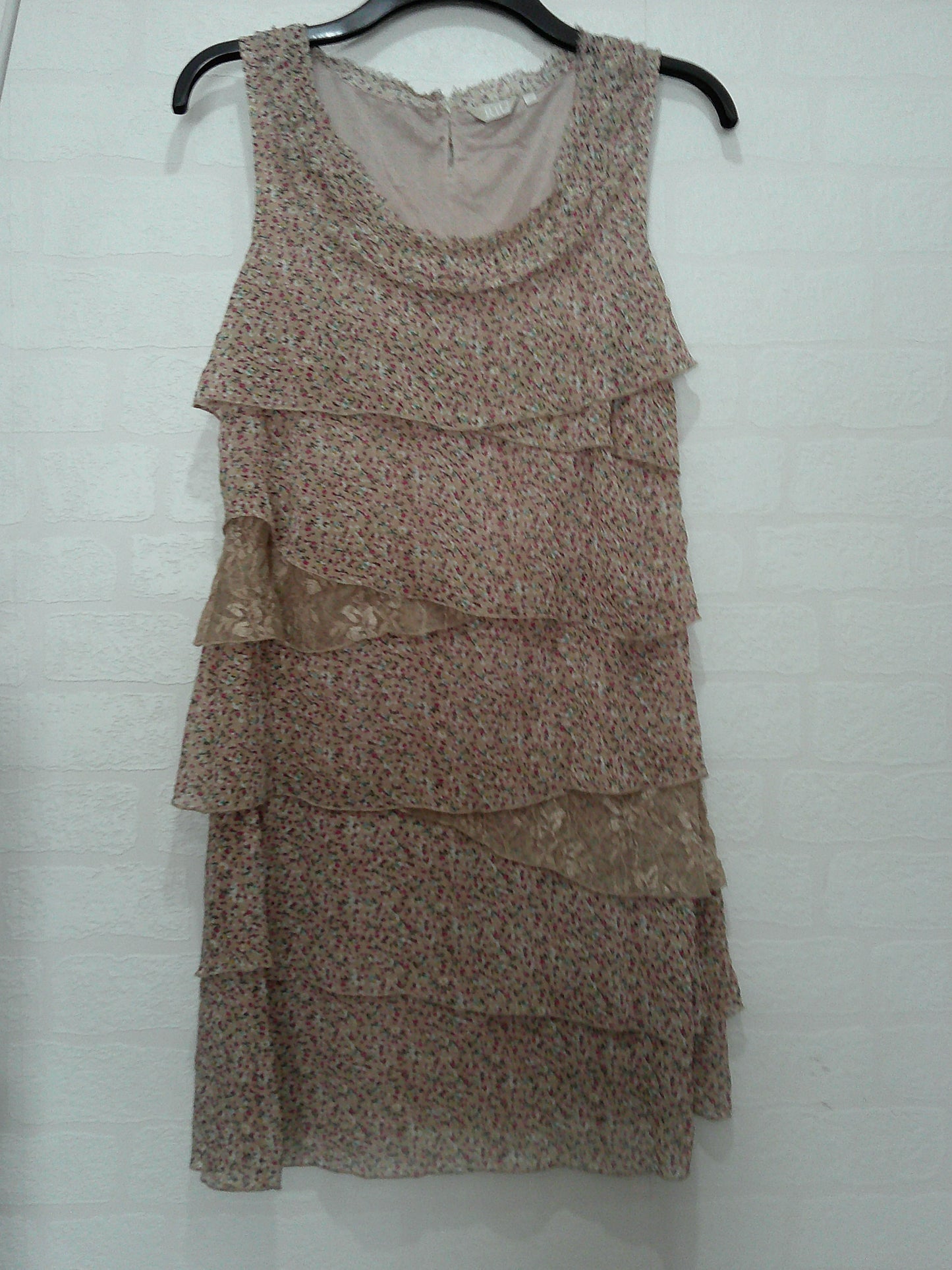 Jacqueline Riu Floral Tiered Dress Size 38EU/UK10 17" PTP - Very Good Condition