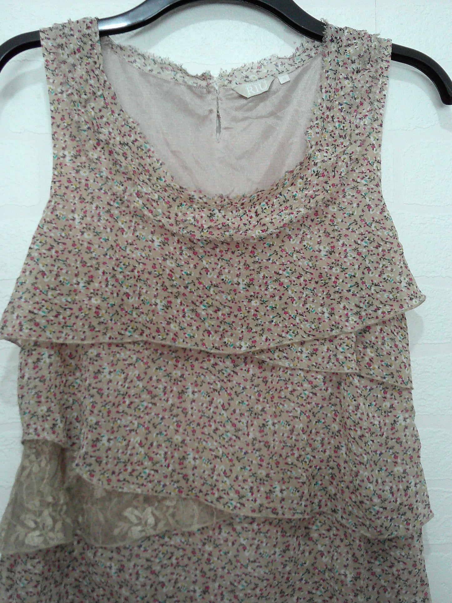 Jacqueline Riu Floral Tiered Dress Size 38EU/UK10 17" PTP - Very Good Condition