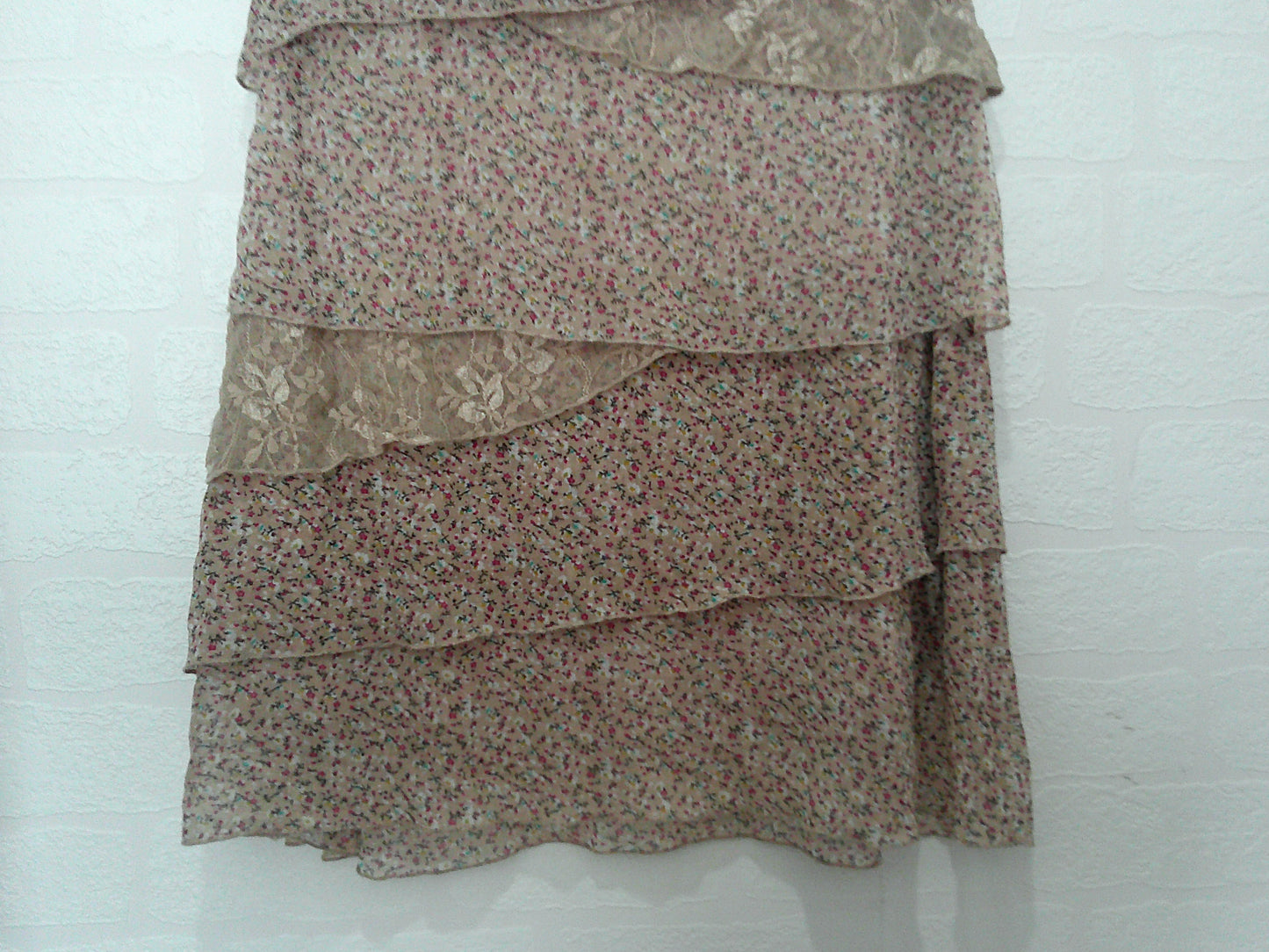 Jacqueline Riu Floral Tiered Dress Size 38EU/UK10 17" PTP - Very Good Condition