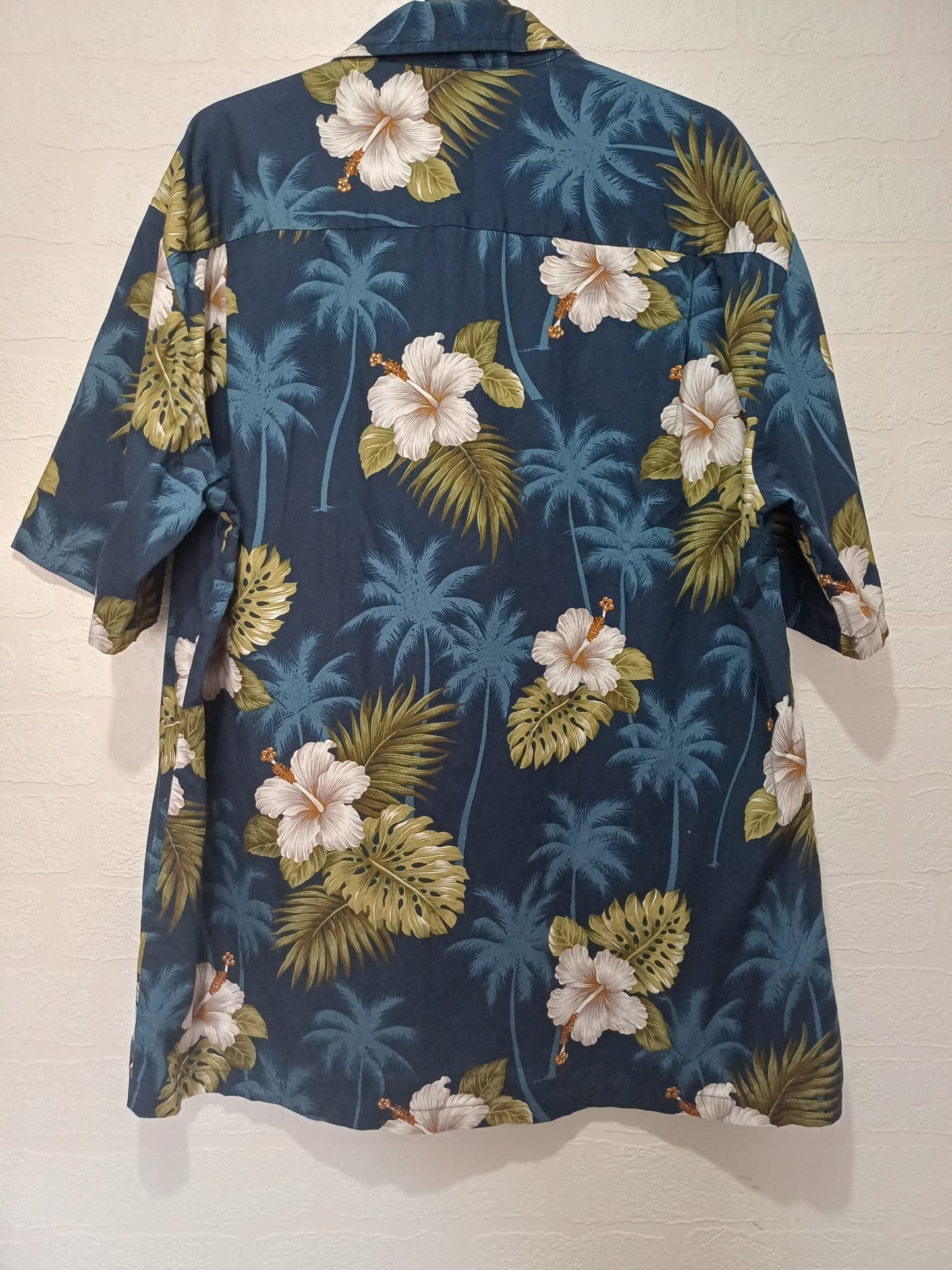 Men's Shirt Pacific Legend Floral Palm Tree Print XL Approx. 25" PTP - Very Good Condition