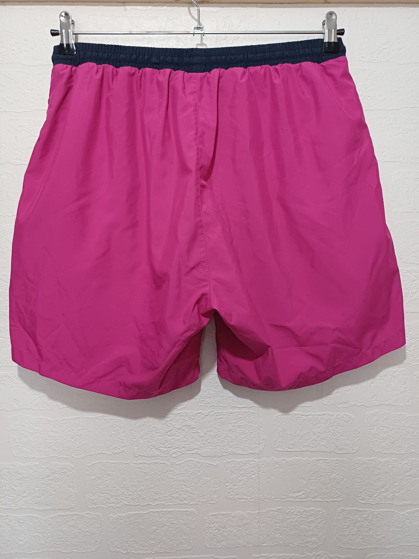 Men's Swim Shorts Hugo Boss Pink Navy Waistband XL Approx. 18" Length - Very Good Condition