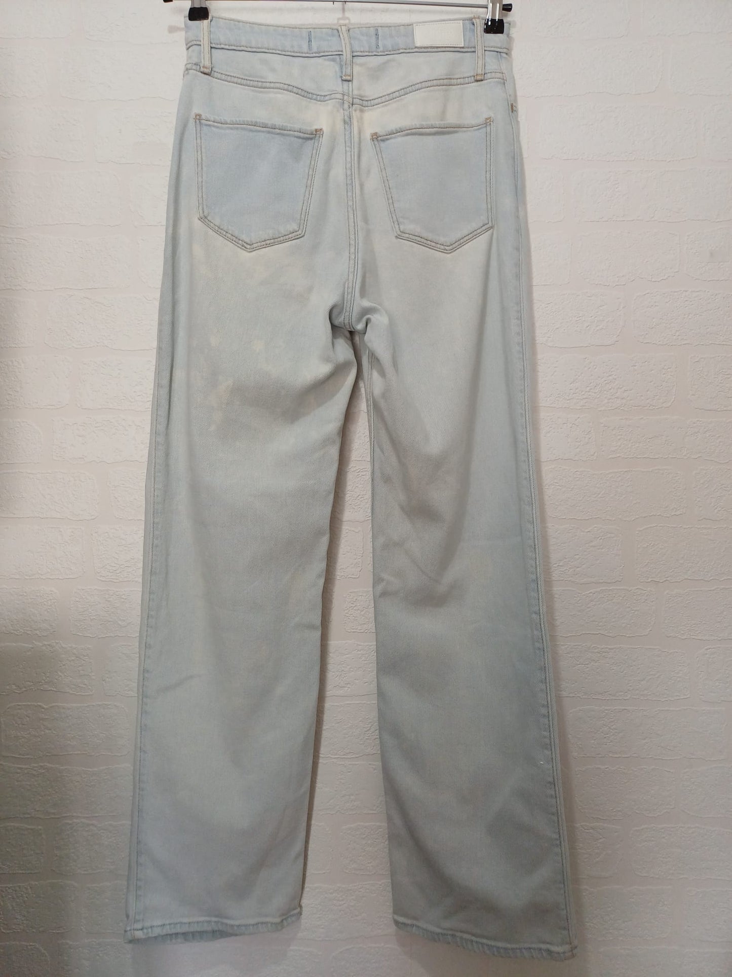 Women's Wide Leg Jeans Hollister Light Blue Wash High Rise W28 L31 - Very Good Condition