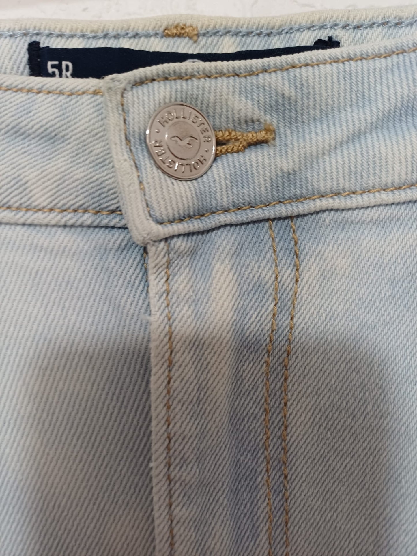 Women's Wide Leg Jeans Hollister Light Blue Wash High Rise W28 L31 - Very Good Condition