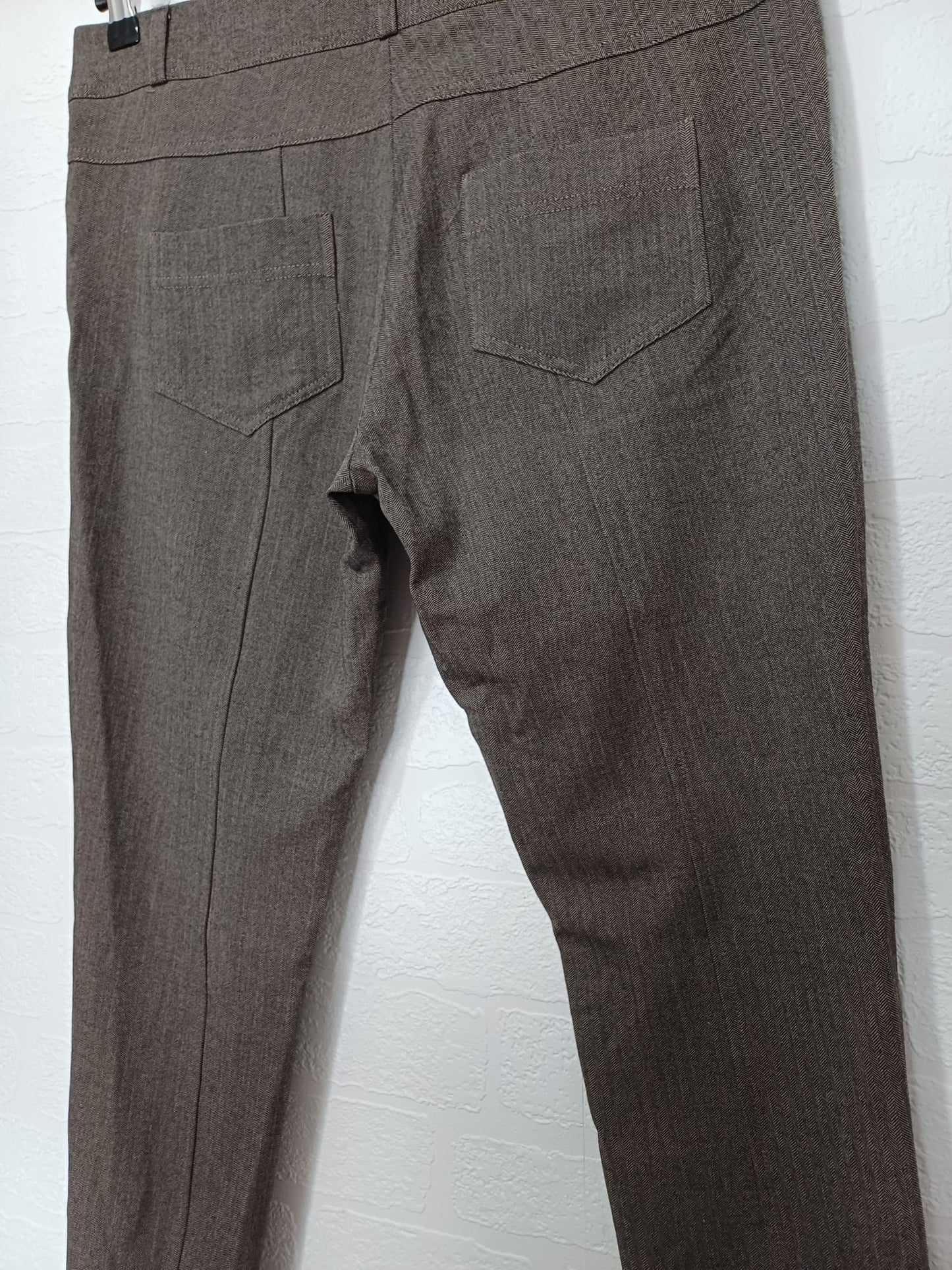Women's Herringbone Stirrup Trousers River Island Grey Smart Tailored Size 12 W34 L29 - Very Good Condition