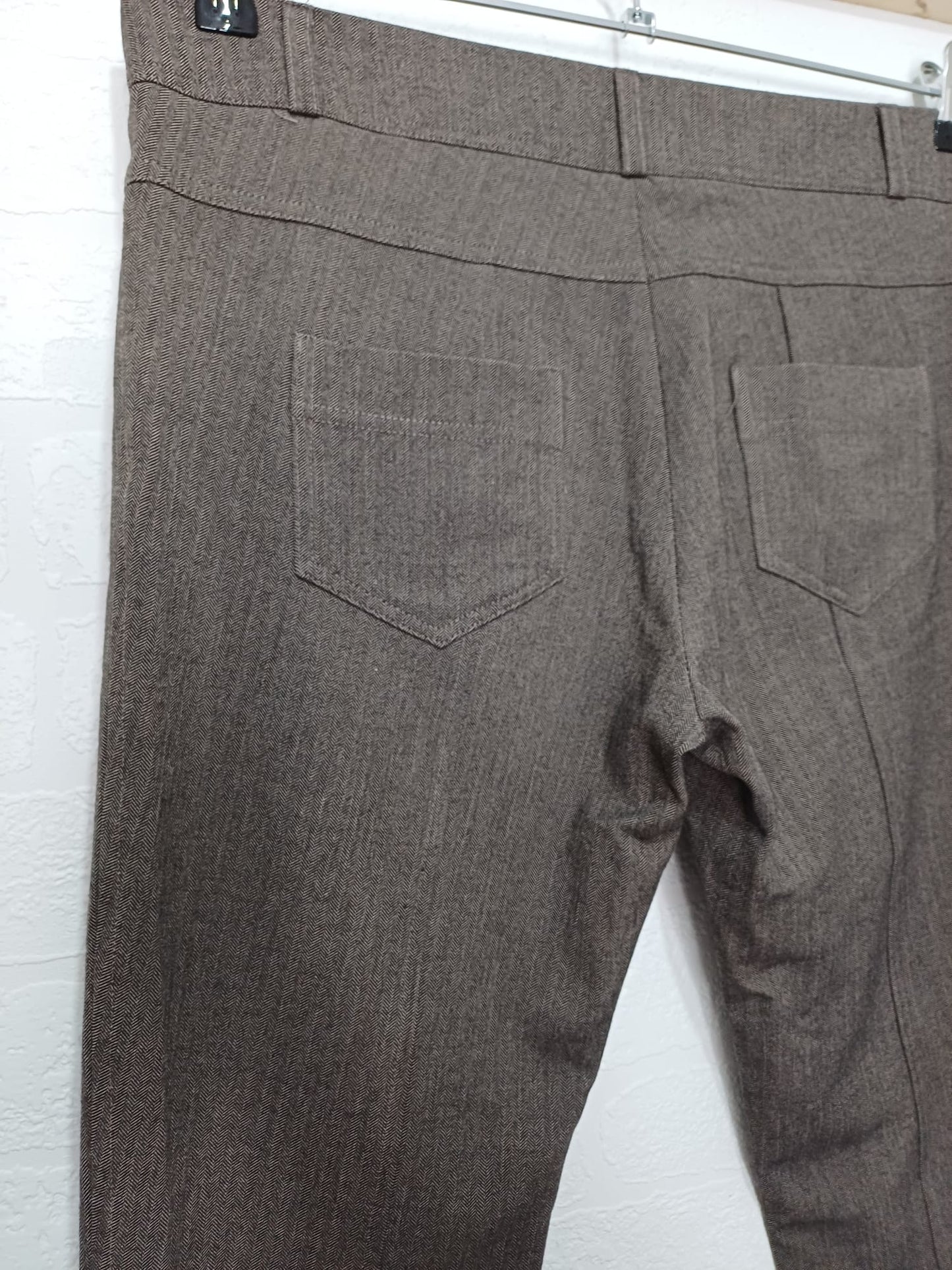 Women's Herringbone Stirrup Trousers River Island Grey Smart Tailored Size 12 W34 L29 - Very Good Condition