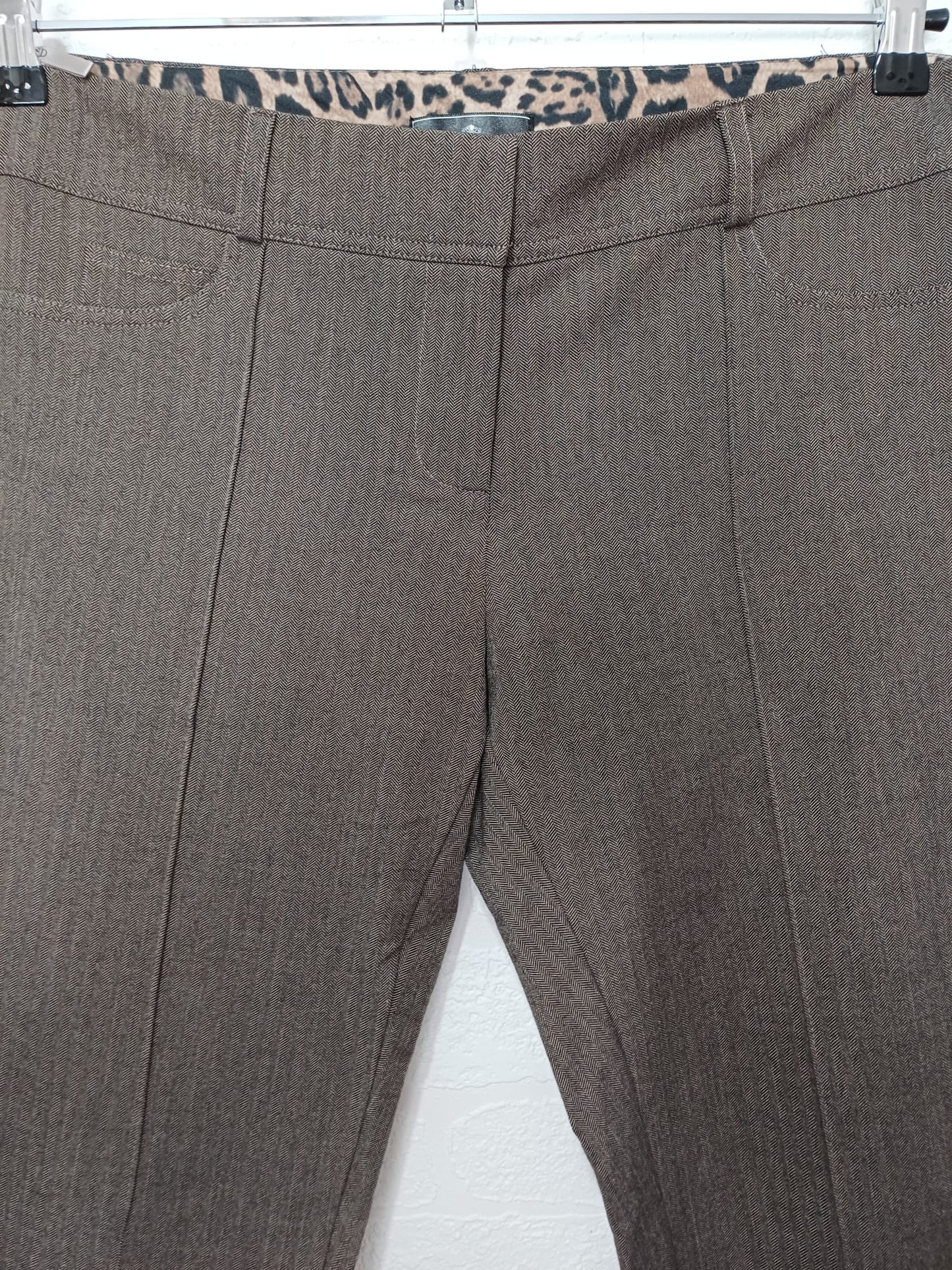 Women's Herringbone Stirrup Trousers River Island Grey Smart Tailored Size 12 W34 L29 - Very Good Condition