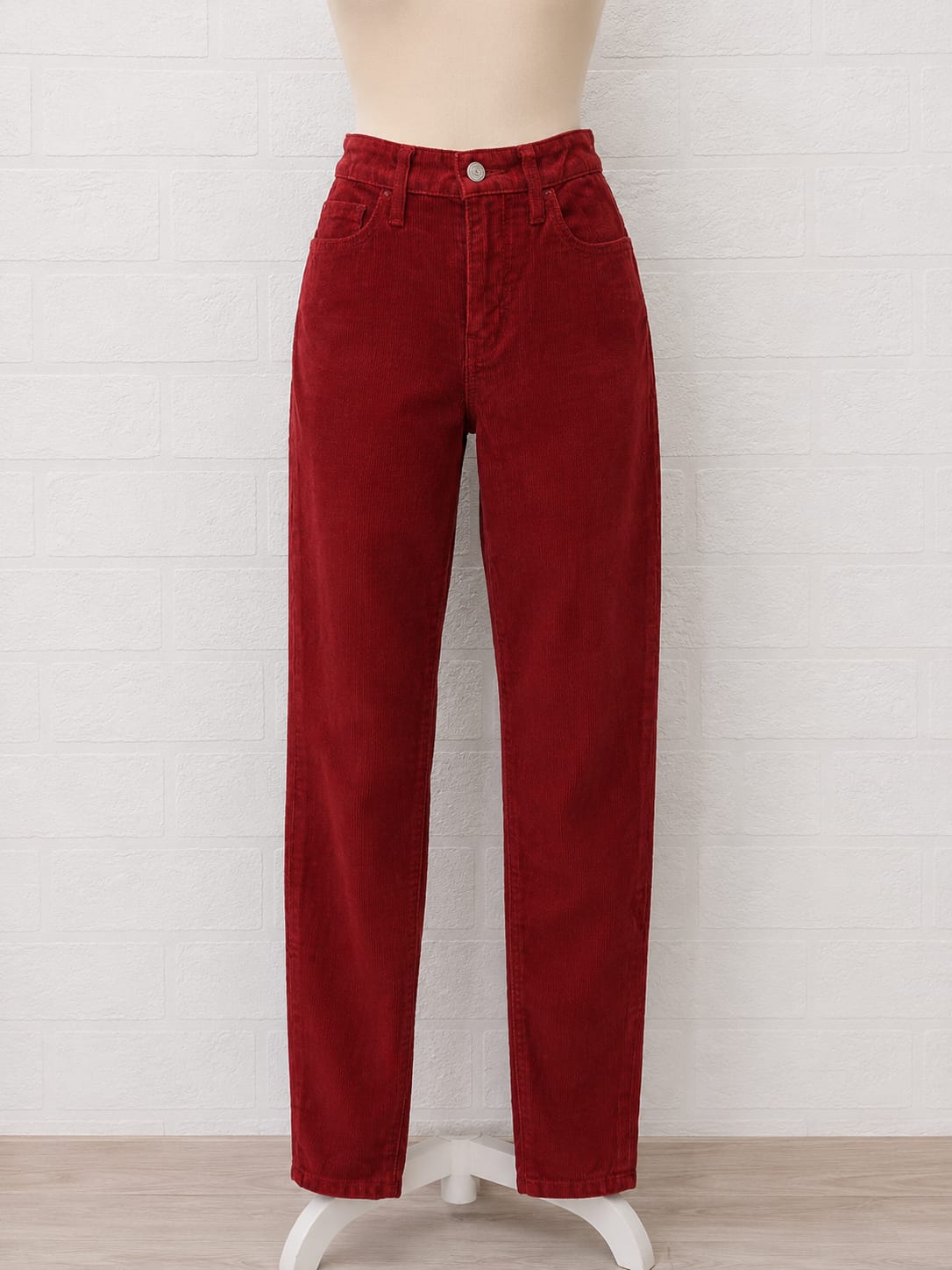 Women's Cord Trousers Levi's 721 Burgundy Red W27 L27 - Very Good Condition