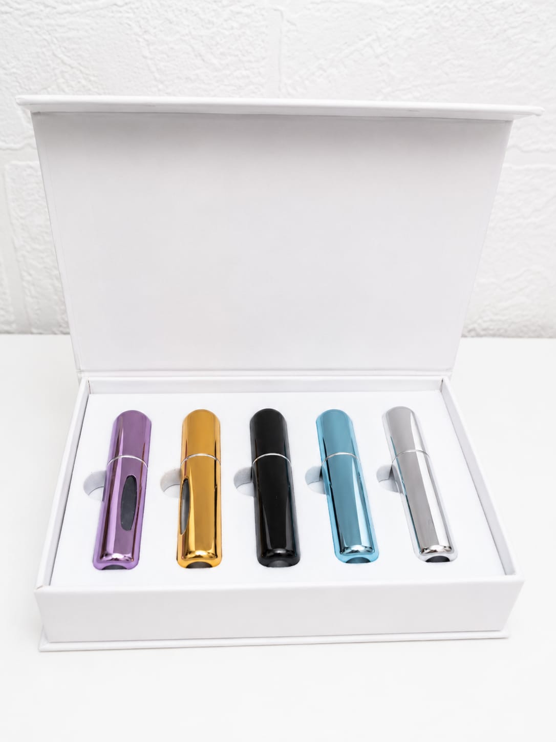 Smootic 5pc Refillable Perfume Atomiser Travel Spray Bottle Gift Set - New (Box Has Minor Dents)