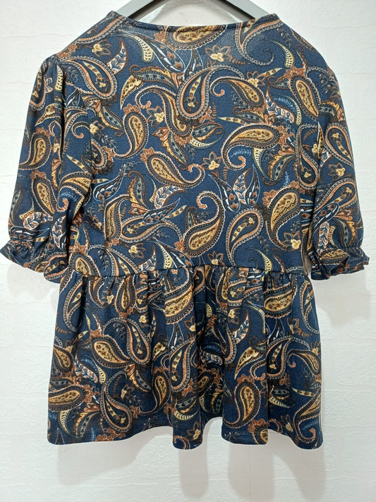 Women's Top Apricot Multicolour 1/4 Zip Size 10 Approx. 20" PTP - Very Good Condition
