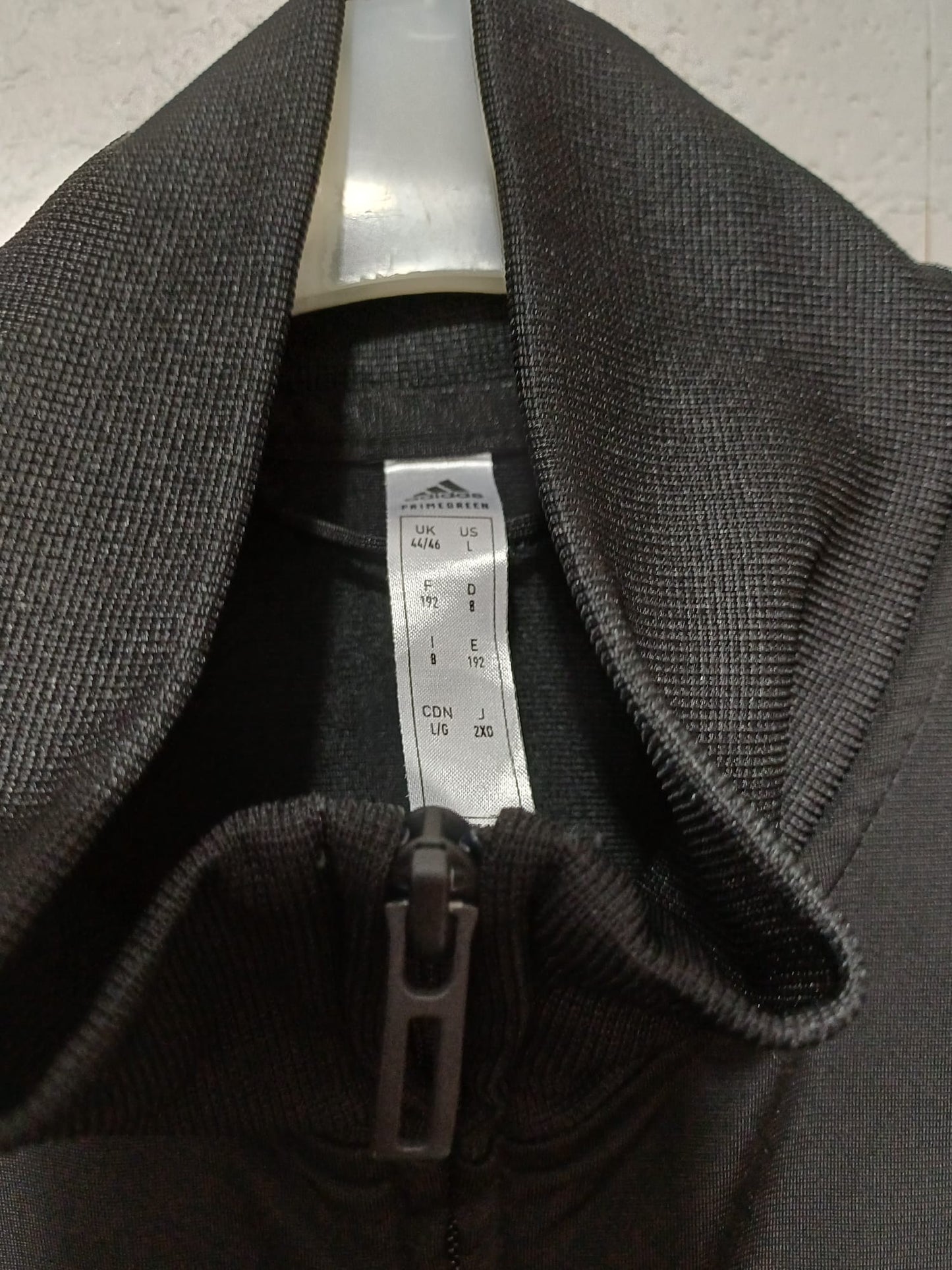 Men's Track Jacket Adidas Full Zip Sports Size L (UK 44/46) Approx. 22" PTP - Very Good Condition