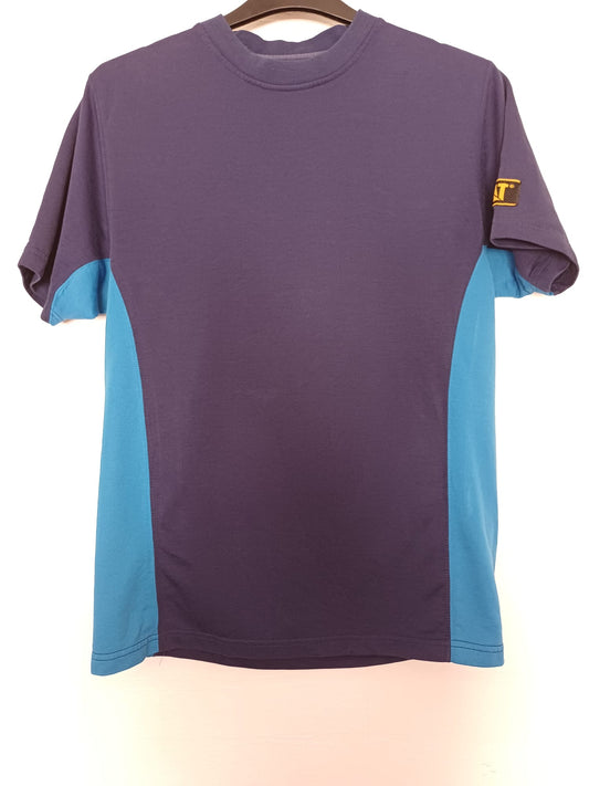 Men's T-Shirt CAT Caterpillar Navy Blue Short Sleeve Approx. Size L Approx. 21" PTP - Good Condition