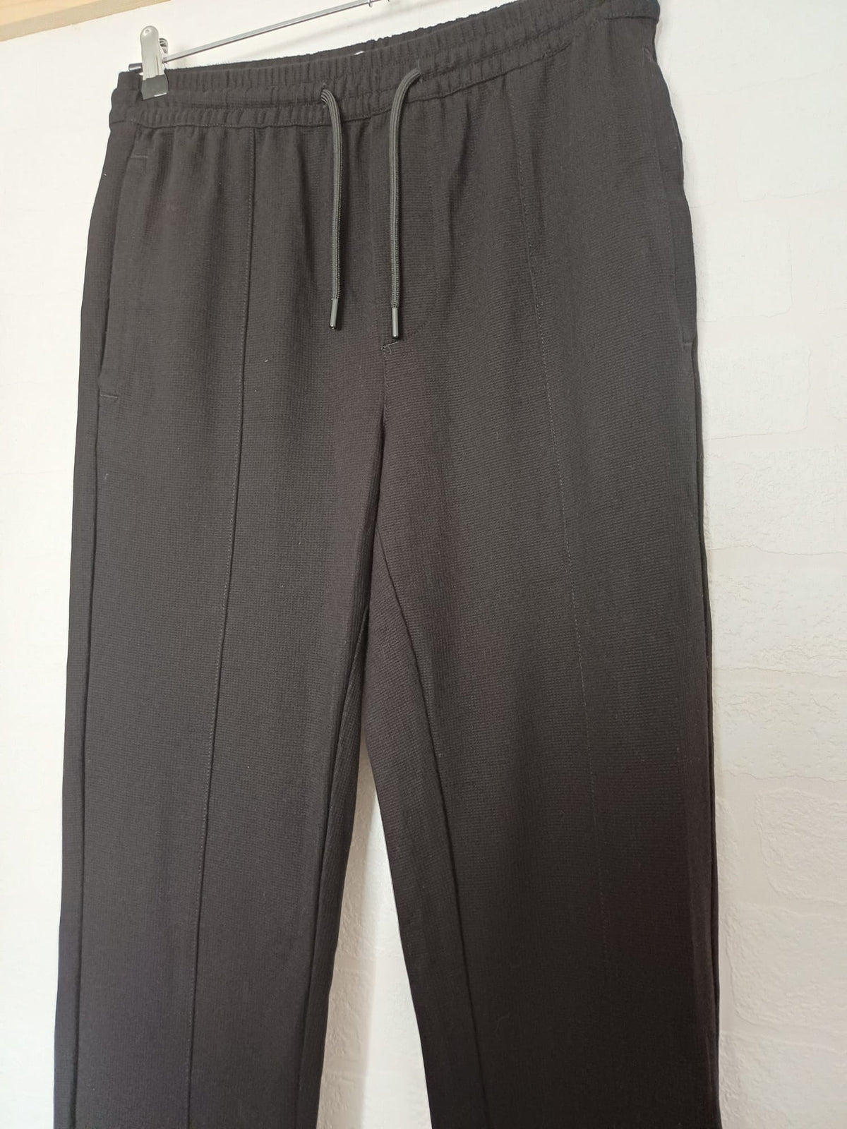 Men's Drawstring Trousers Only & Sons Black Loose Fit Stretch Waist Smart Jogger Style Size S - Very Good Condition