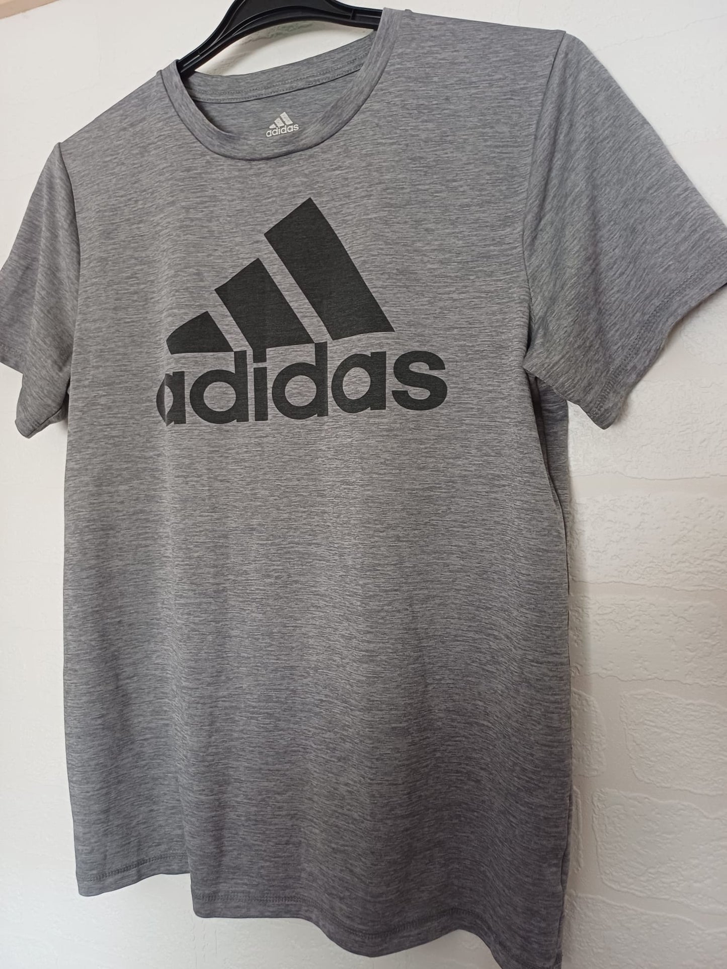 Women's T-Shirt Adidas Grey Logo Sports Gym Tee Label XL Approx. 20" PTP - Very Good Condition