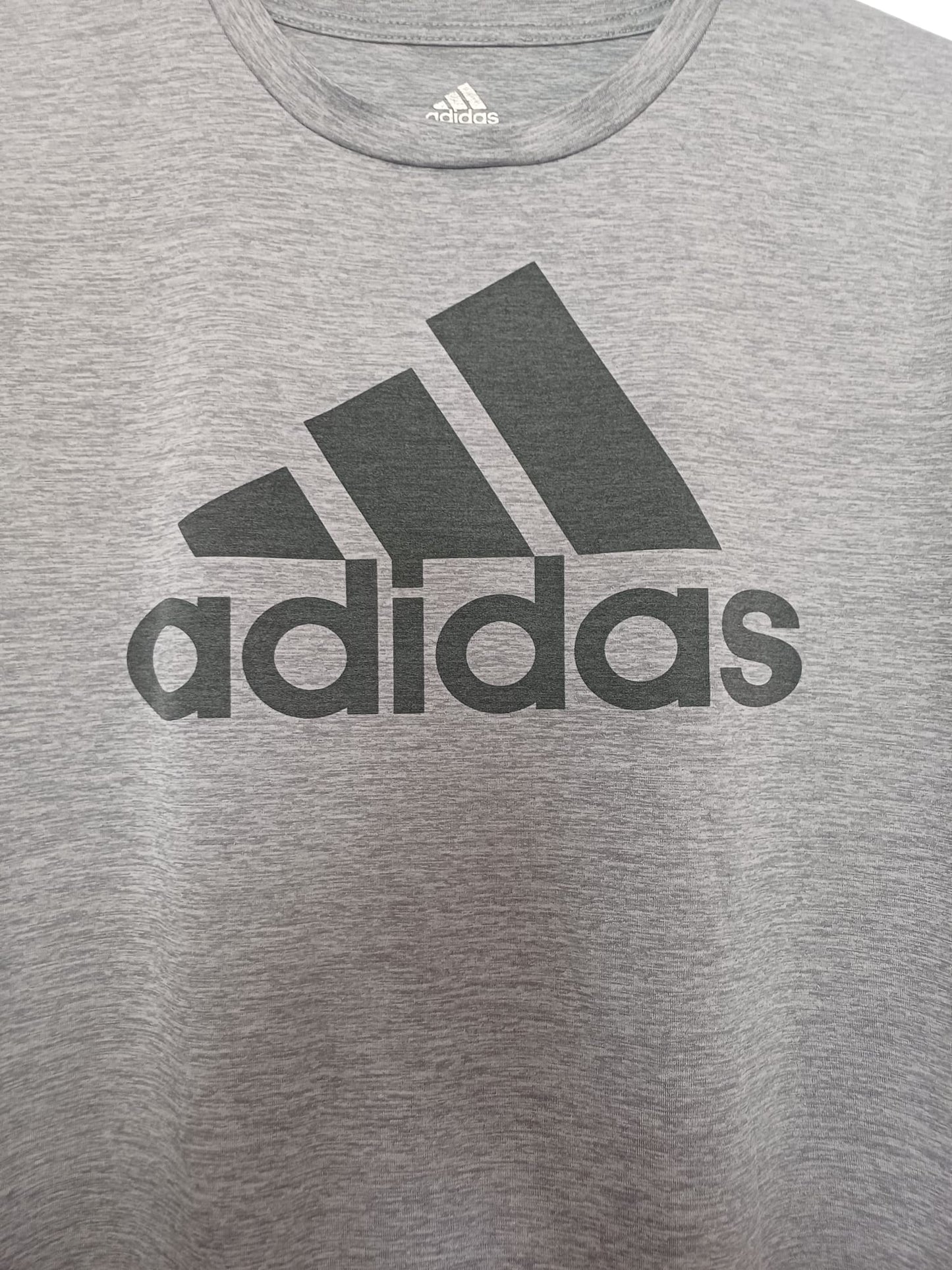 Women's T-Shirt Adidas Grey Logo Sports Gym Tee Label XL Approx. 20" PTP - Very Good Condition