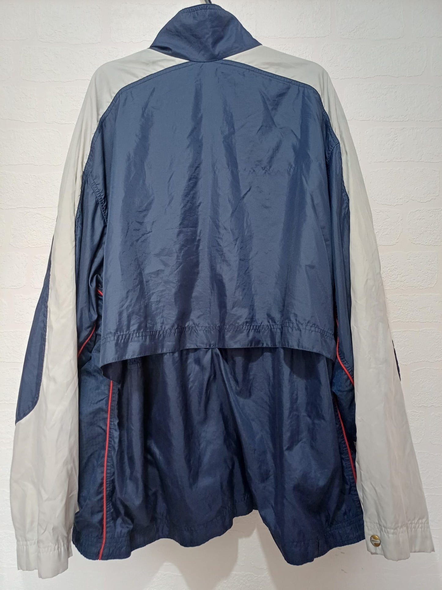 Men's Windbreaker Nike Blue White Mesh Lined Zip Up Vintage Approx. 25" PTP - Very Good Condition