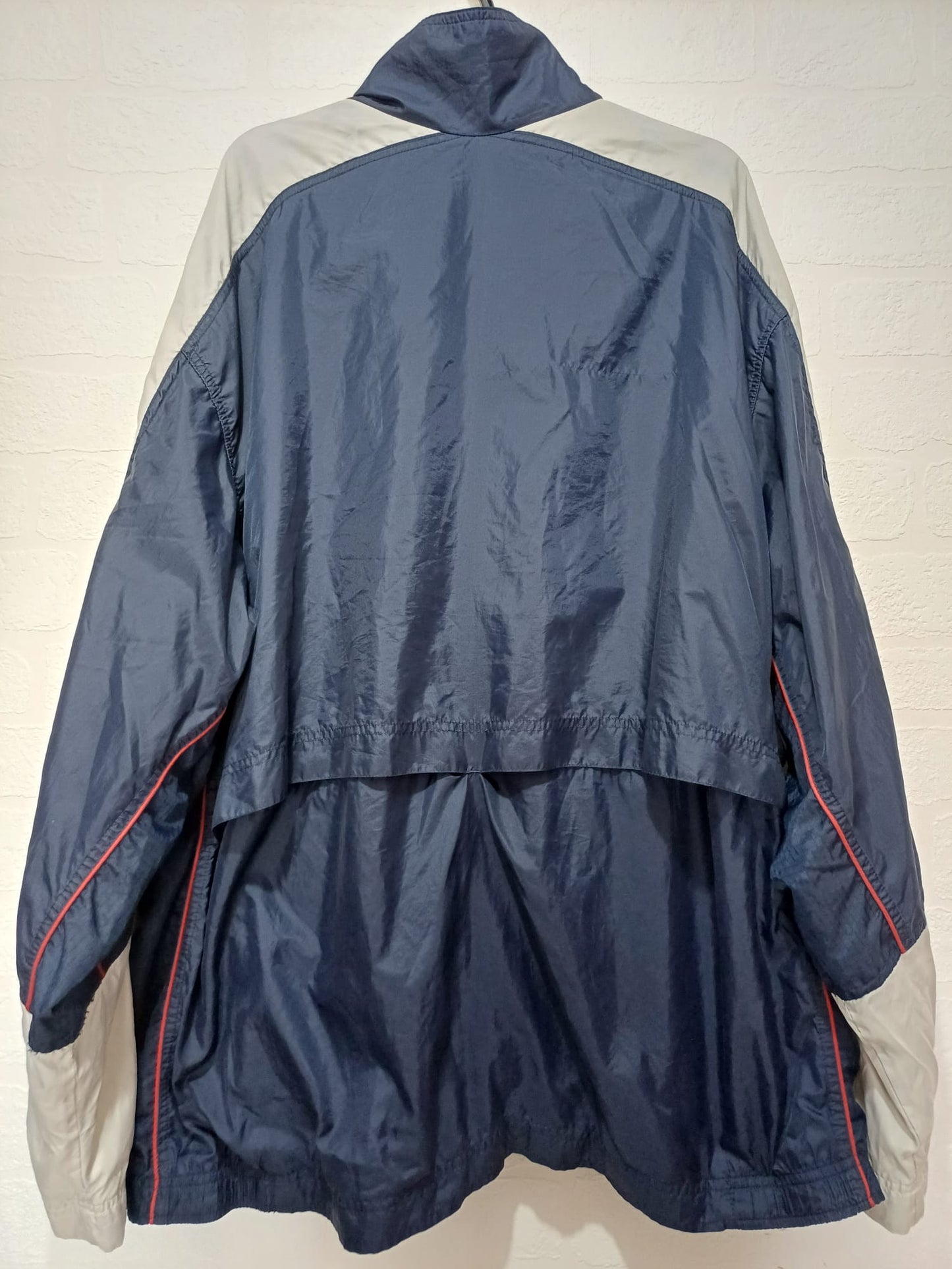 Men's Windbreaker Nike Blue White Mesh Lined Zip Up Vintage Approx. 25" PTP - Very Good Condition