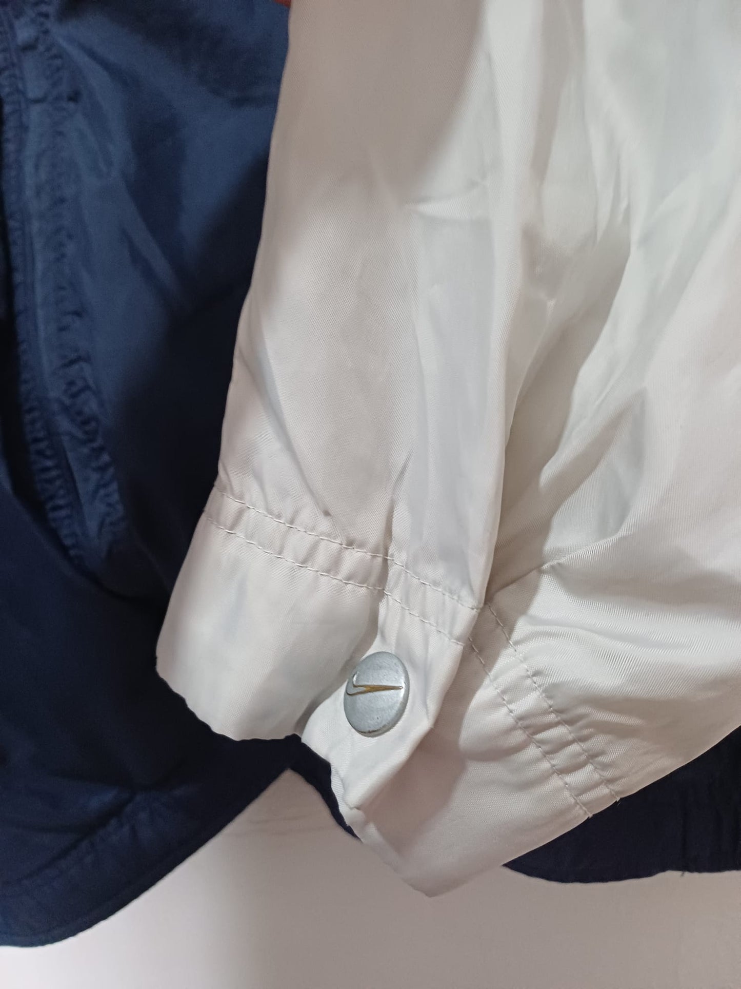 Men's Windbreaker Nike Blue White Mesh Lined Zip Up Vintage Approx. 25" PTP - Very Good Condition