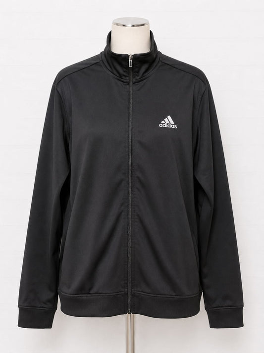 Men's Track Jacket Adidas Full Zip Sports Size L (UK 44/46) Approx. 22" PTP - Very Good Condition