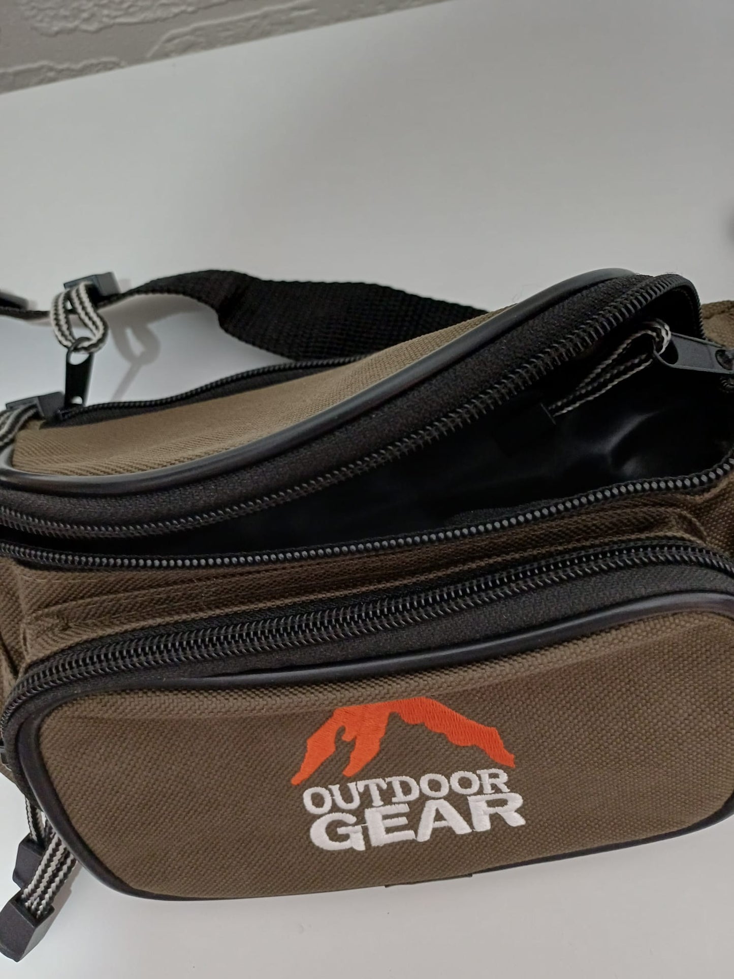 Khaki Multi-Pocket Bum Bag Waist Pack Festival Hiking Travel