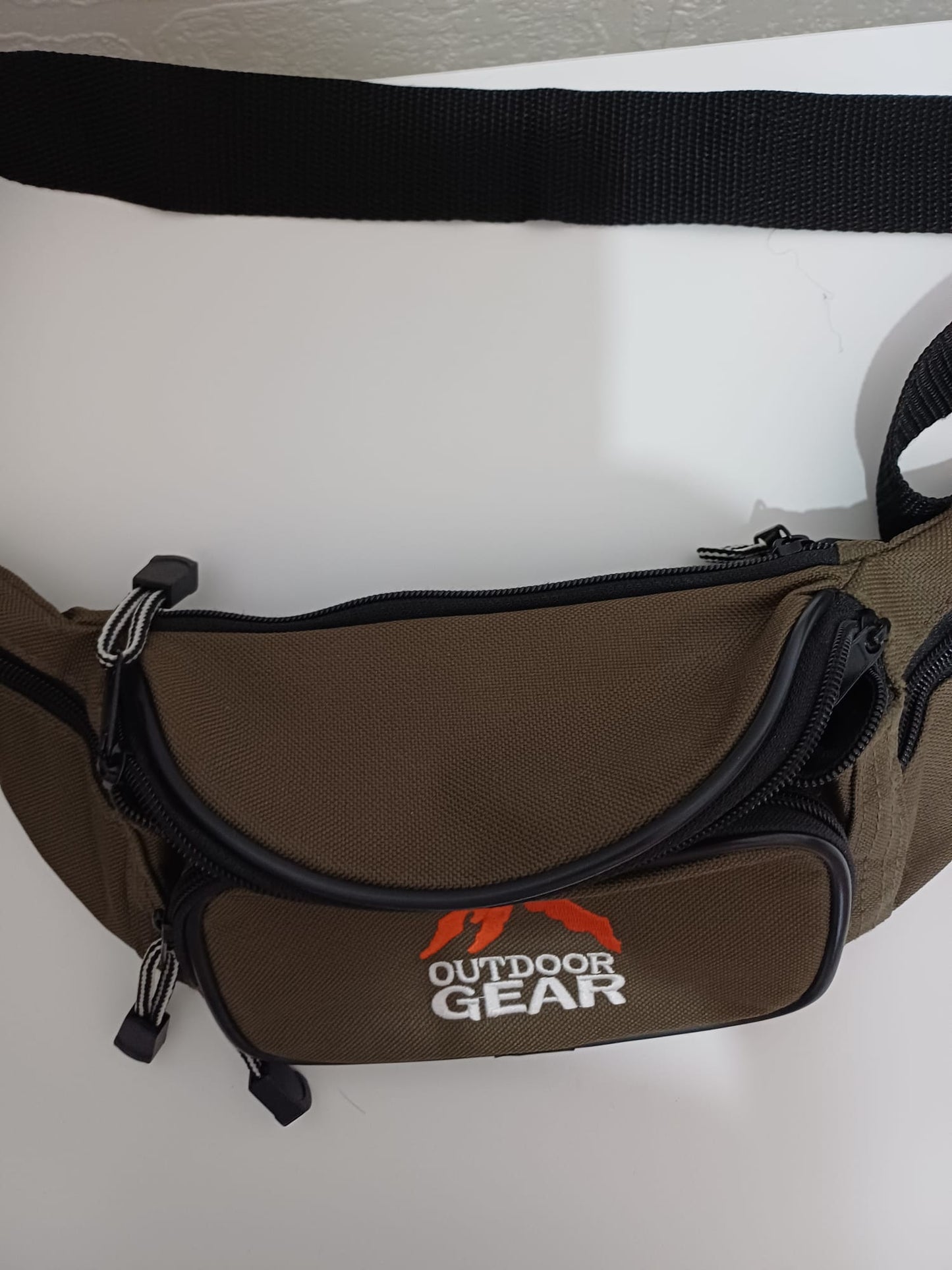 Khaki Multi-Pocket Bum Bag Waist Pack Festival Hiking Travel