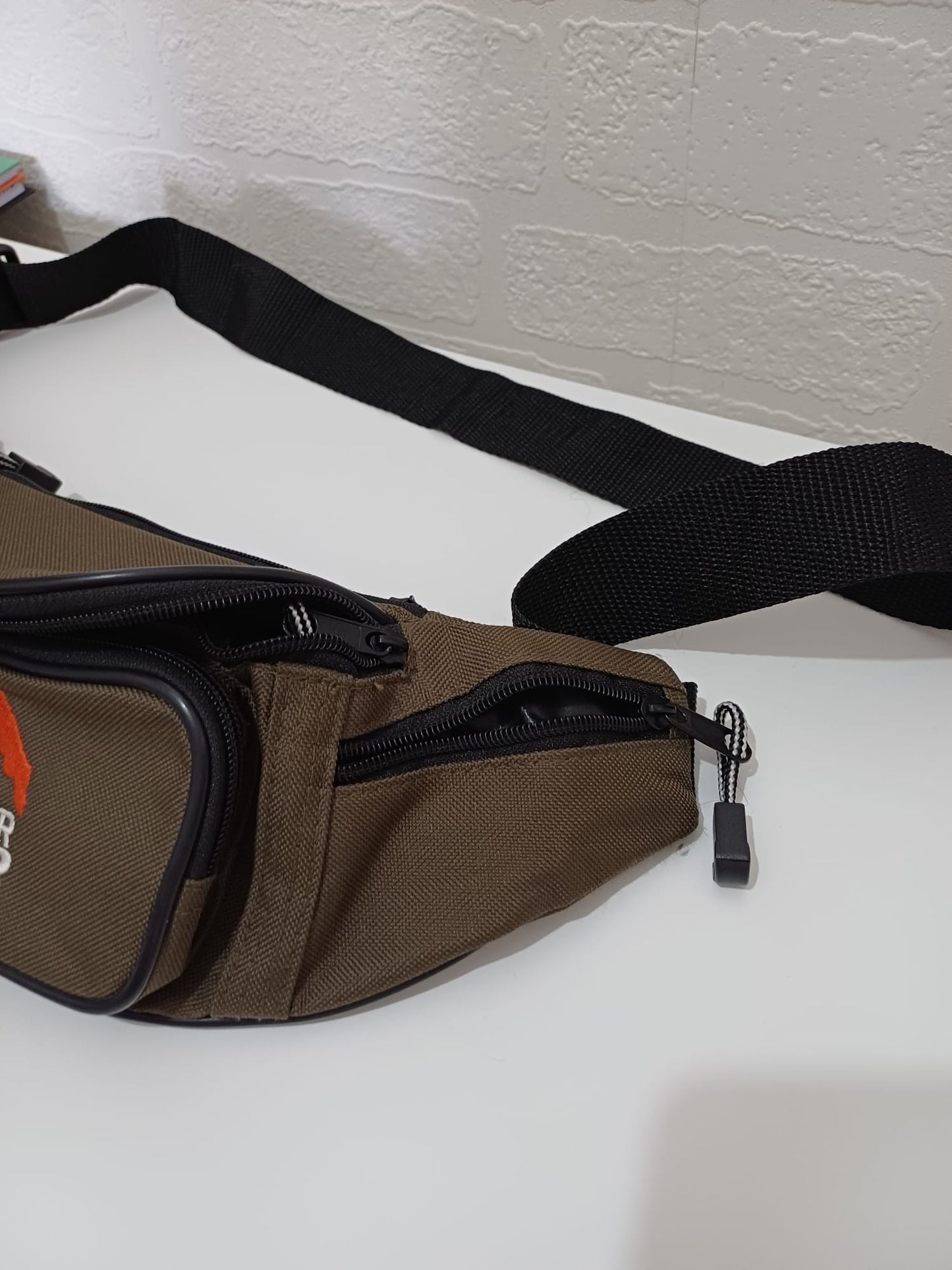 Khaki Multi-Pocket Bum Bag Waist Pack Festival Hiking Travel