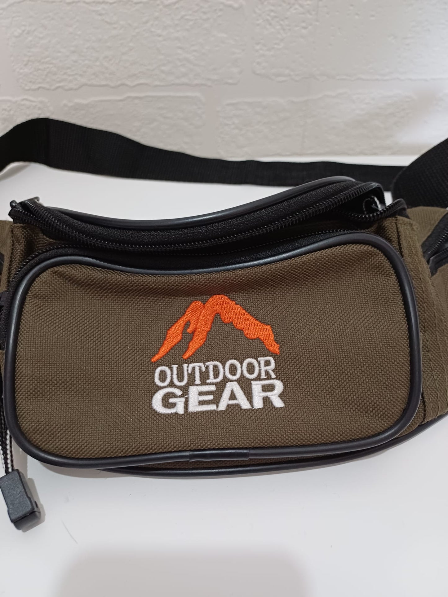 Khaki Multi-Pocket Bum Bag Waist Pack Festival Hiking Travel