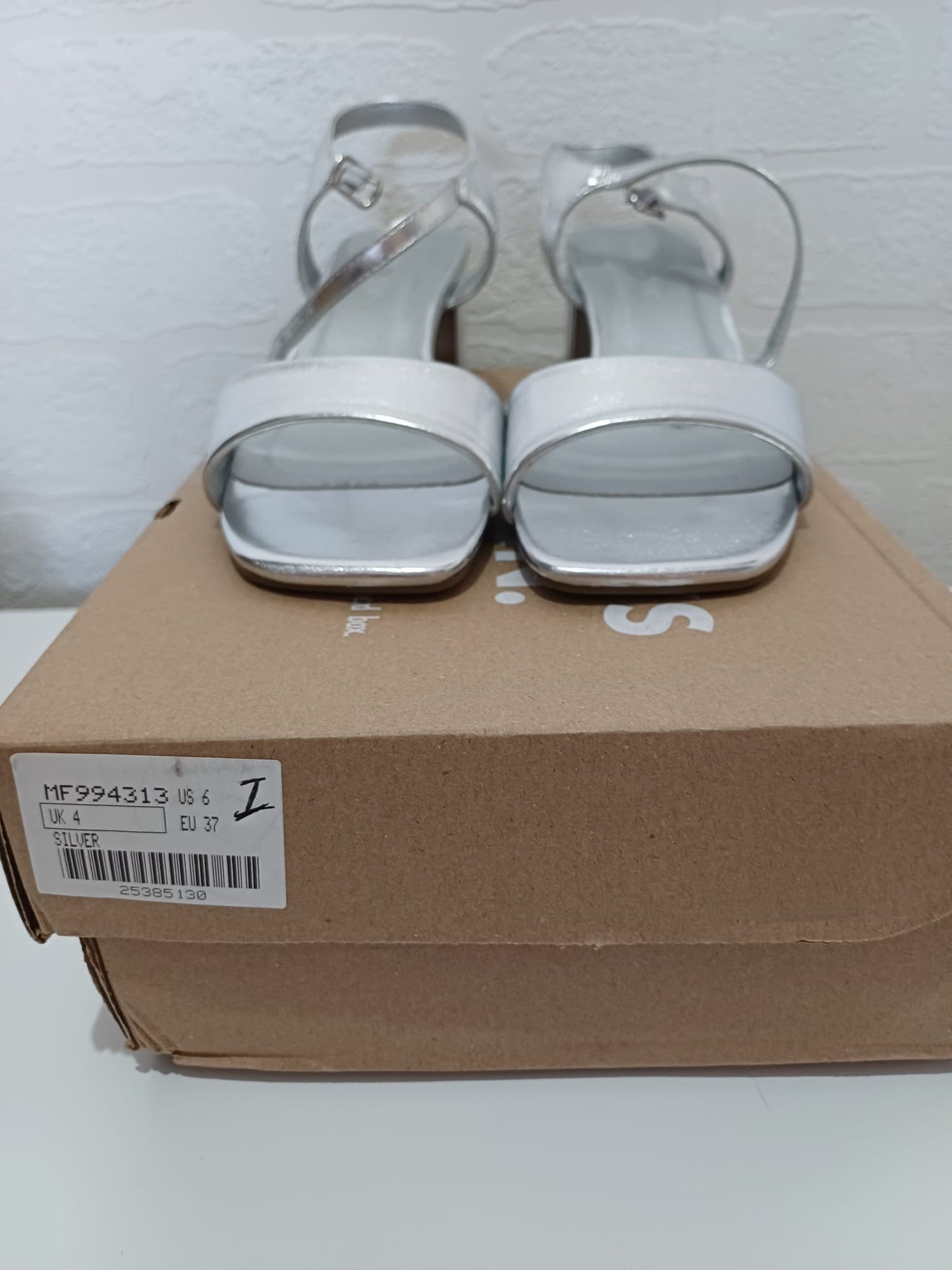 Women's Block Heel Occasion Sandals JD Williams Silver Size 4 - New