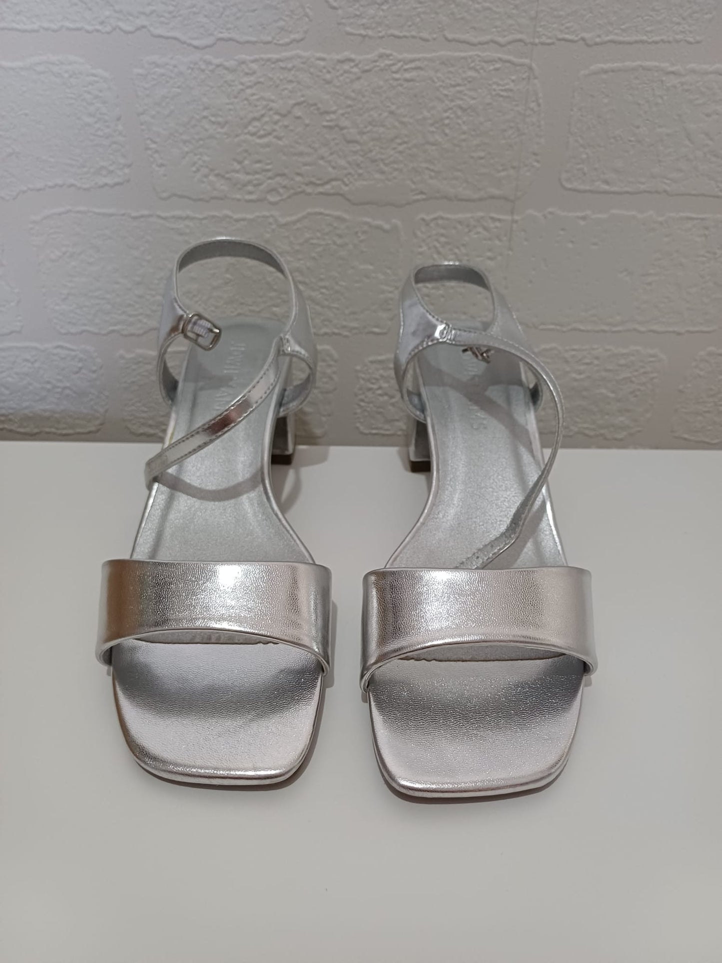 Women's Block Heel Occasion Sandals JD Williams Silver Size 4 - New
