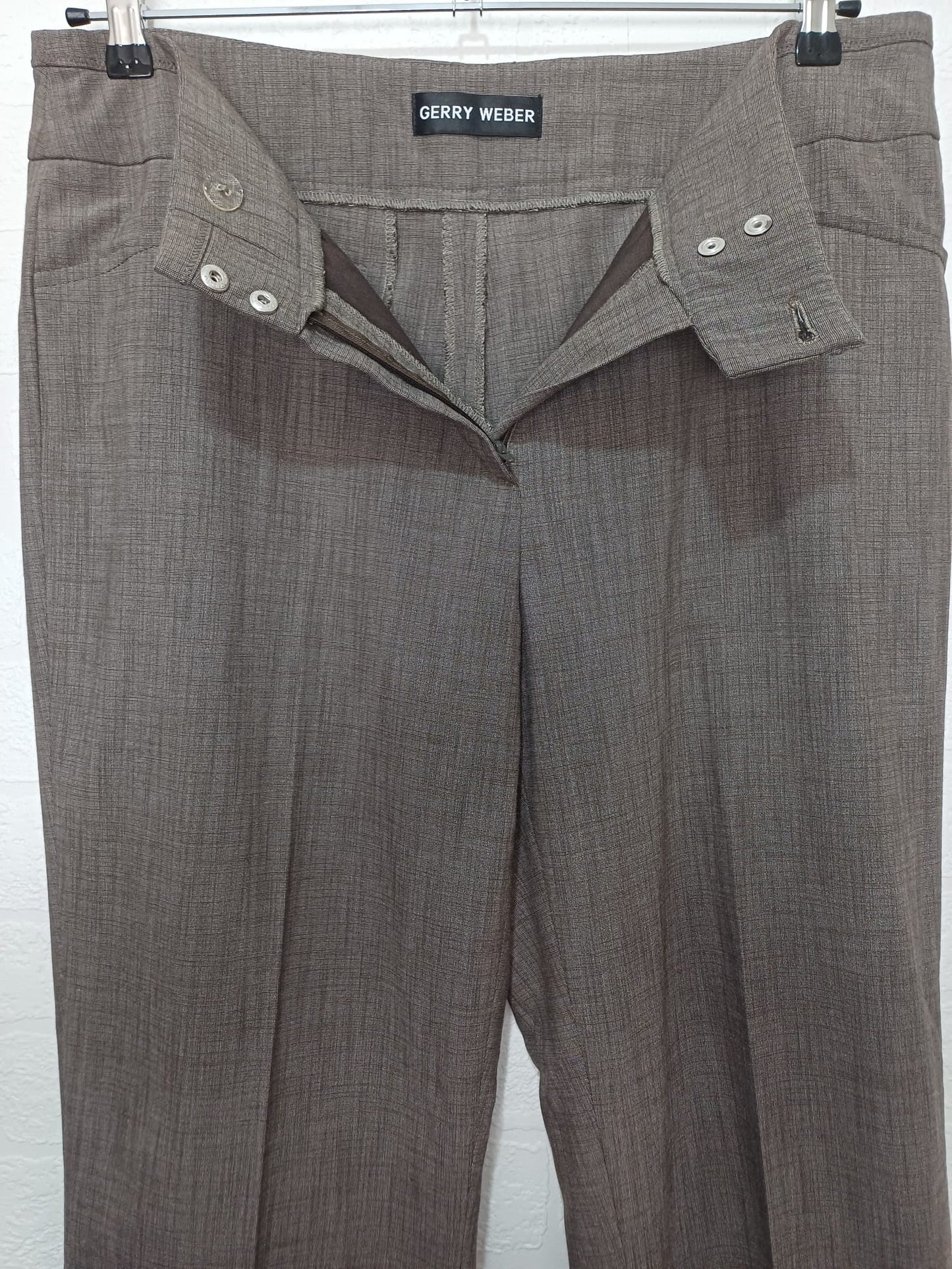 Women's Smart Trousers Gerry Weber Grey Size UK 16 / W36 L29 - Very Good Condition