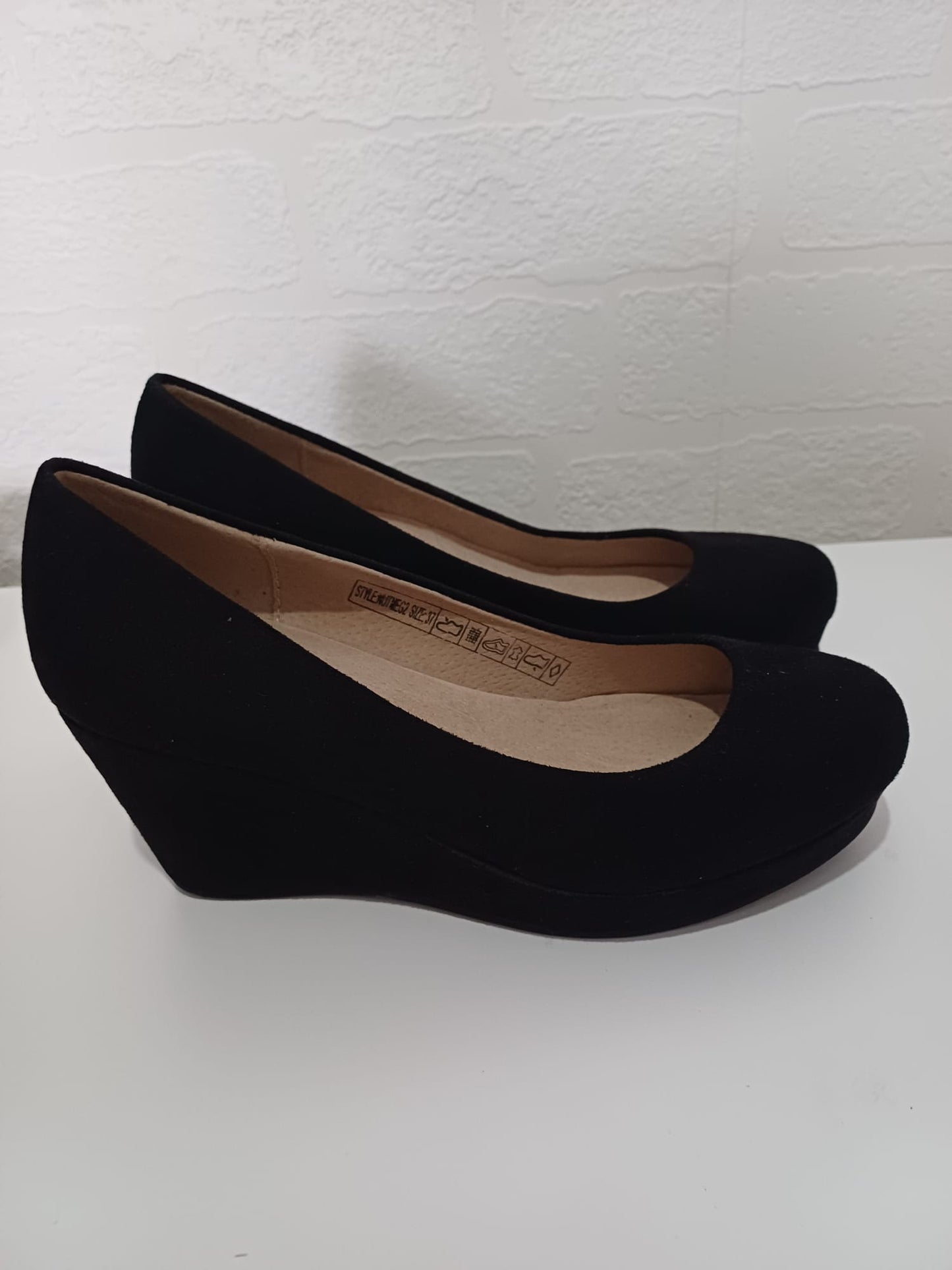 Women's Wedge Heel Shoes Heavenly Feet UK 4 EU 37 Anti Fatigue Soft Finish - New Without Box