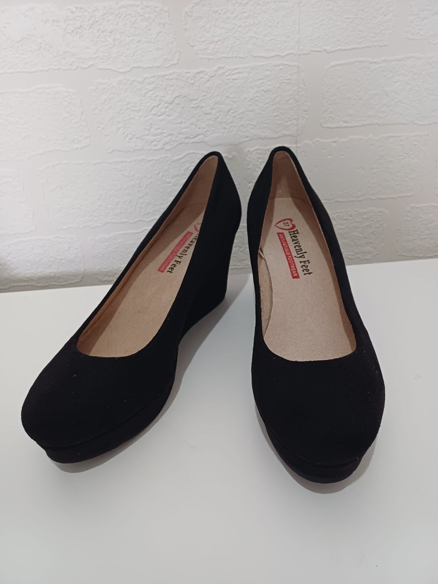 Women's Wedge Heel Shoes Heavenly Feet UK 4 EU 37 Anti Fatigue Soft Finish - New Without Box