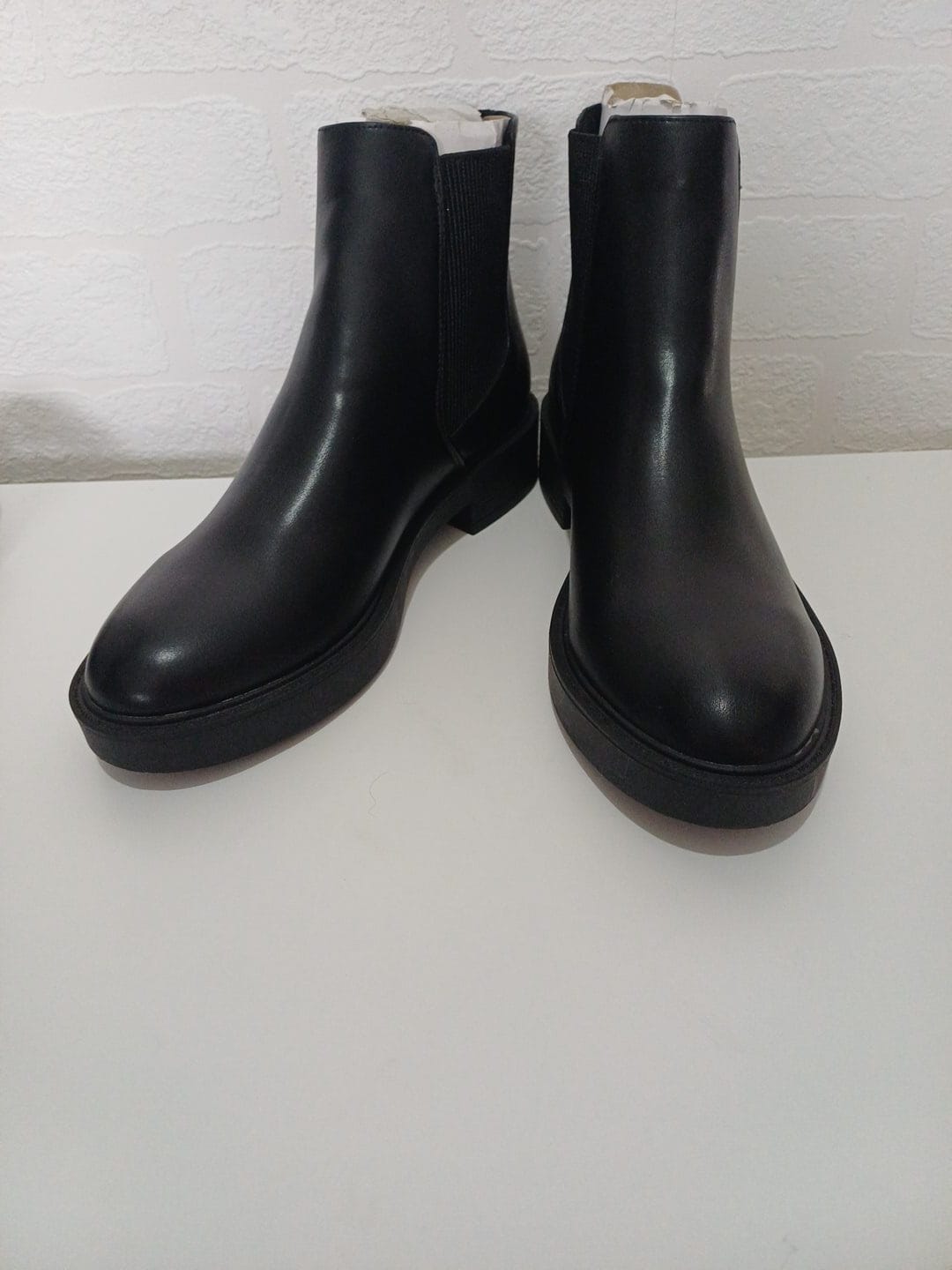 Women's Chelsea Ankle Boots ASOS Black Chunky Sole Elastic Sides UK 8 - New Without Box