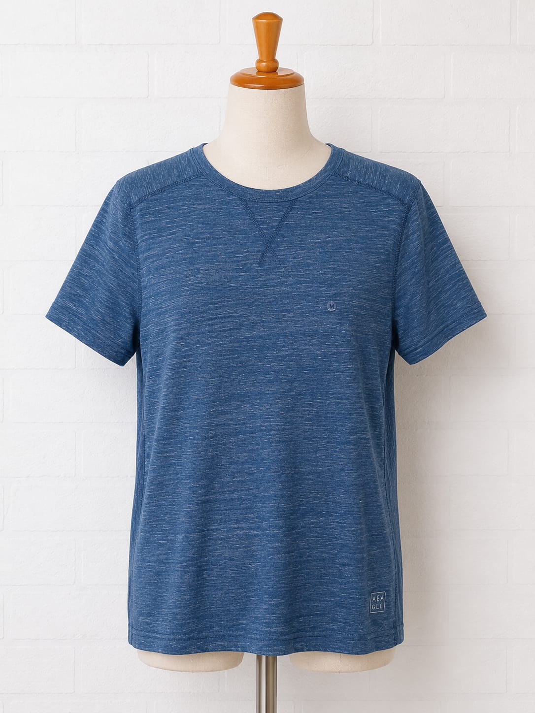 Men's T-Shirt American Eagle Outfitters Blue Space Dye Crew Neck Medium Approx. 21" PTP - Excellent Condition