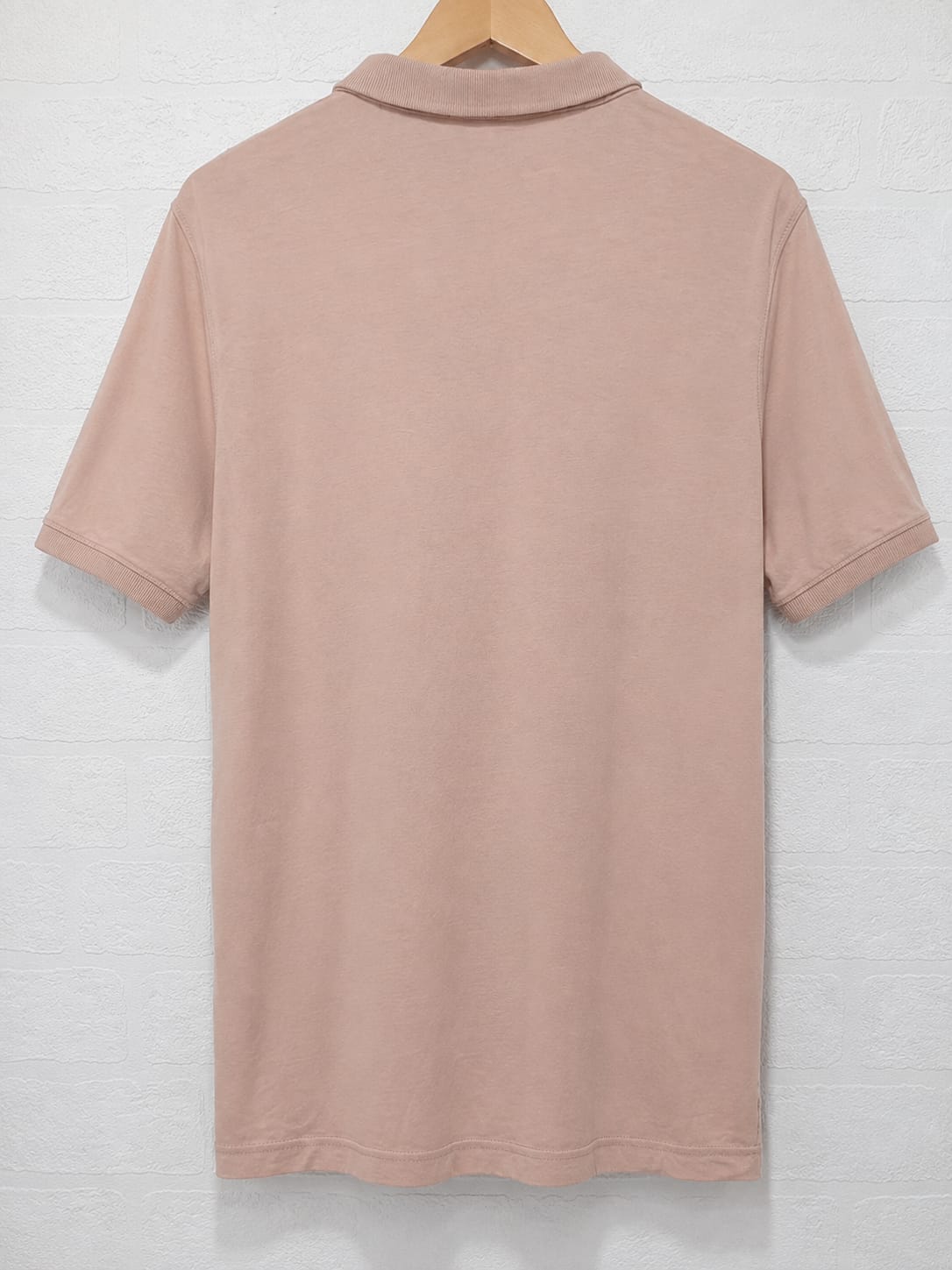 Men's Polo T-Shirt All Saints Pink/Peach XL Approx. 21.5" PTP - Very Good Condition