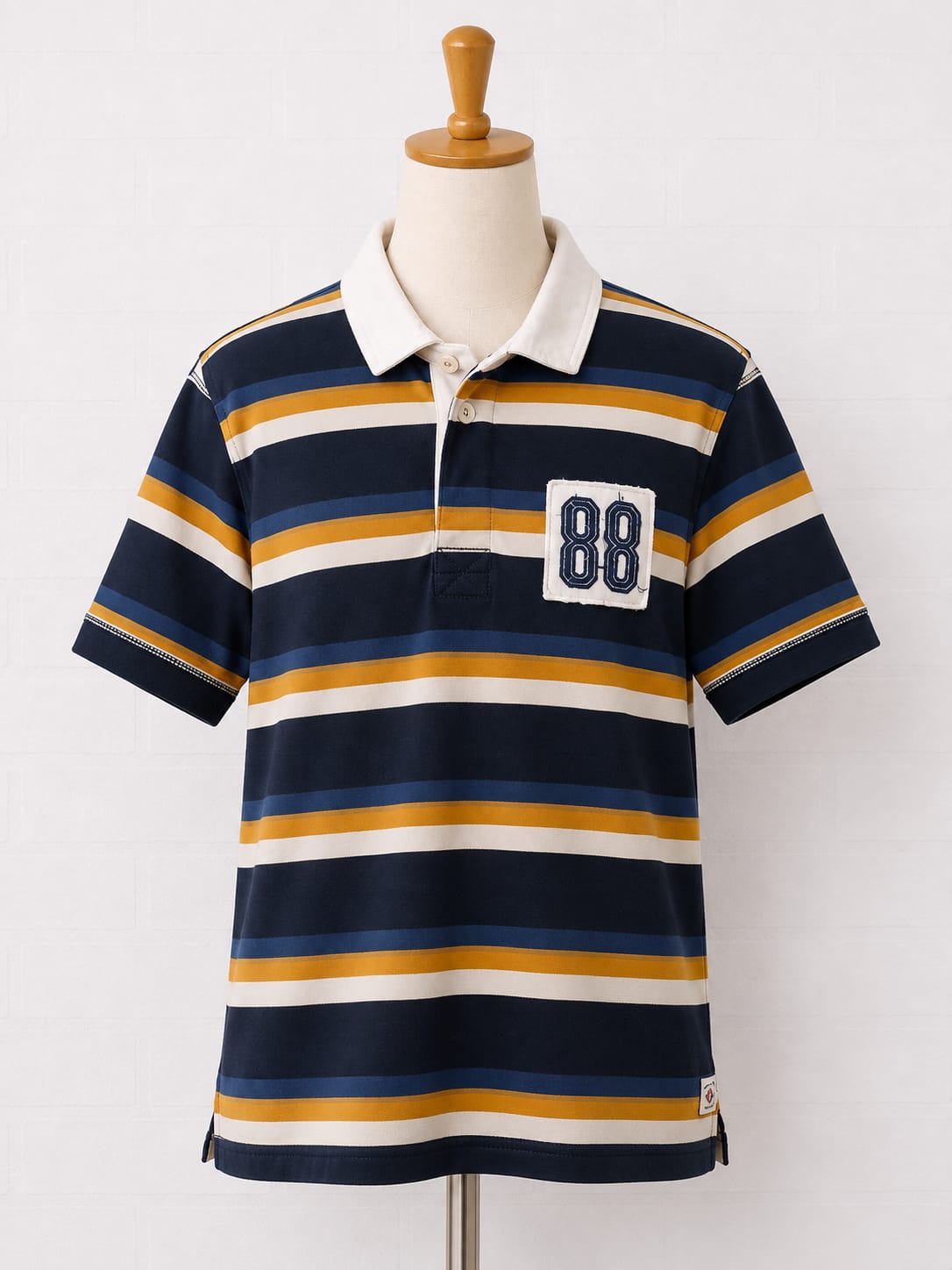 Men's Polo Shirt Fat Face Multicoloured Short Sleeve Medium Approx. 20" PTP - Very Good Condition