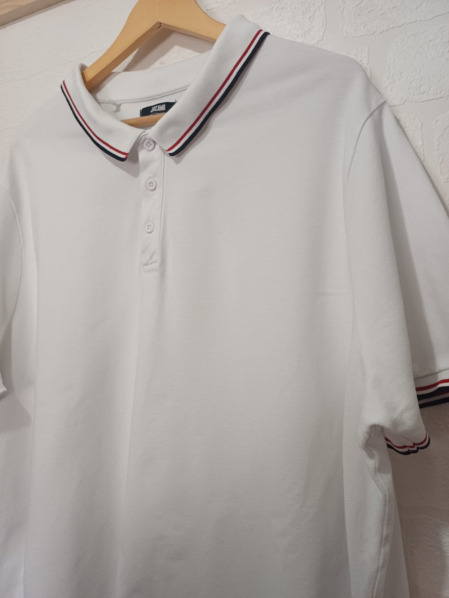 Men's Polo Shirt Jacamo White 3XL Approx. 28" PTP - Very Good Condition