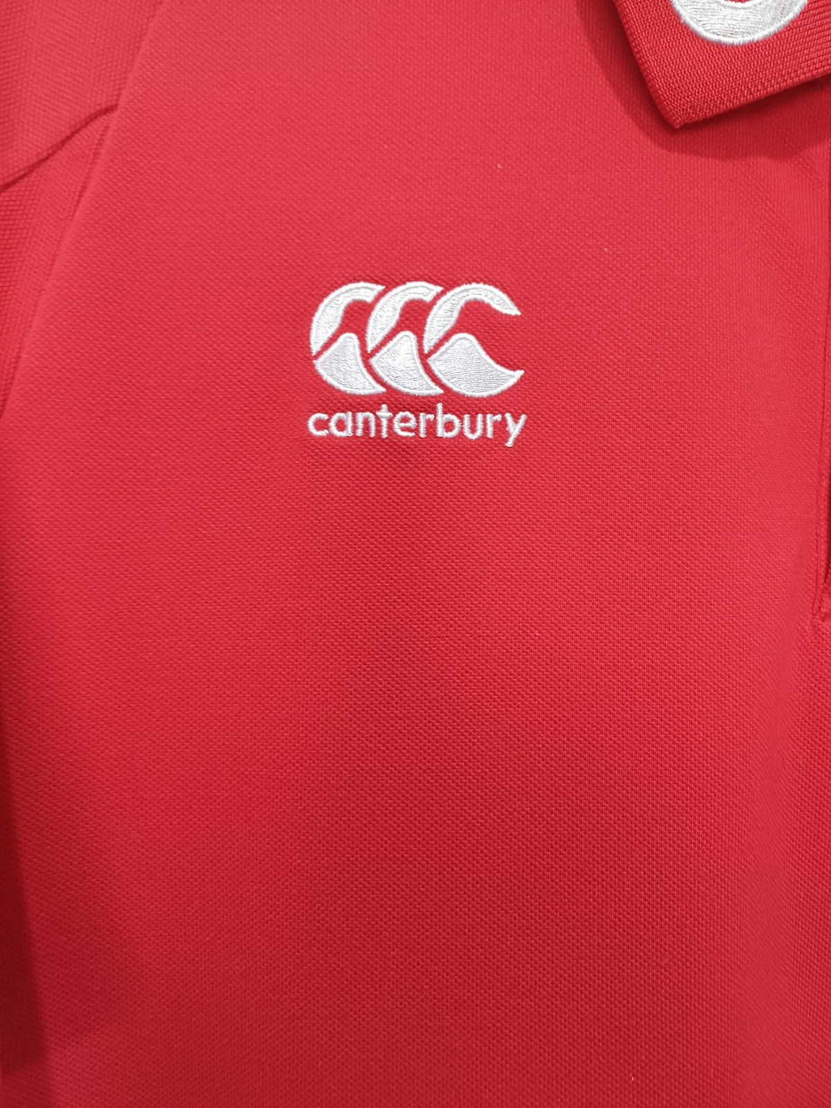 Men's Rugby Polo Shirt Canterbury British & Irish Lions Red XL Approx. 22" PTP - Very Good / Like New Condition