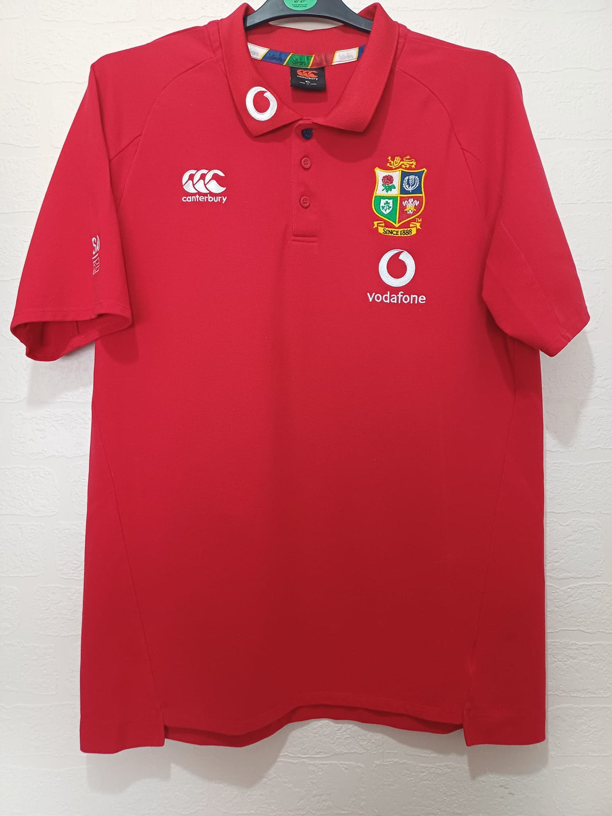Men's Rugby Polo Shirt Canterbury British & Irish Lions Red XL Approx. 22" PTP - Very Good / Like New Condition