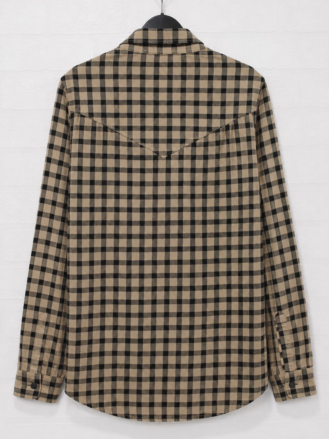 Men's Flannel Shirt Mecca Apparel Mustard/Black Button Front Size XL Approx. 24" PTP - Great Condition