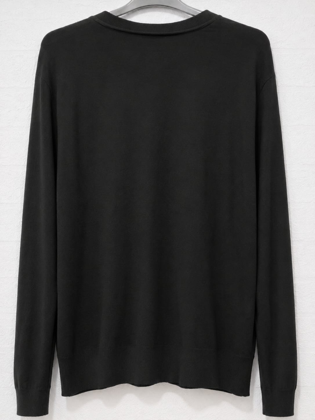 Men's Polo Jumper La Redoute Collections Black Long Sleeve 3-Button Neckline XXL Approx. 21" PTP - Very Good Condition