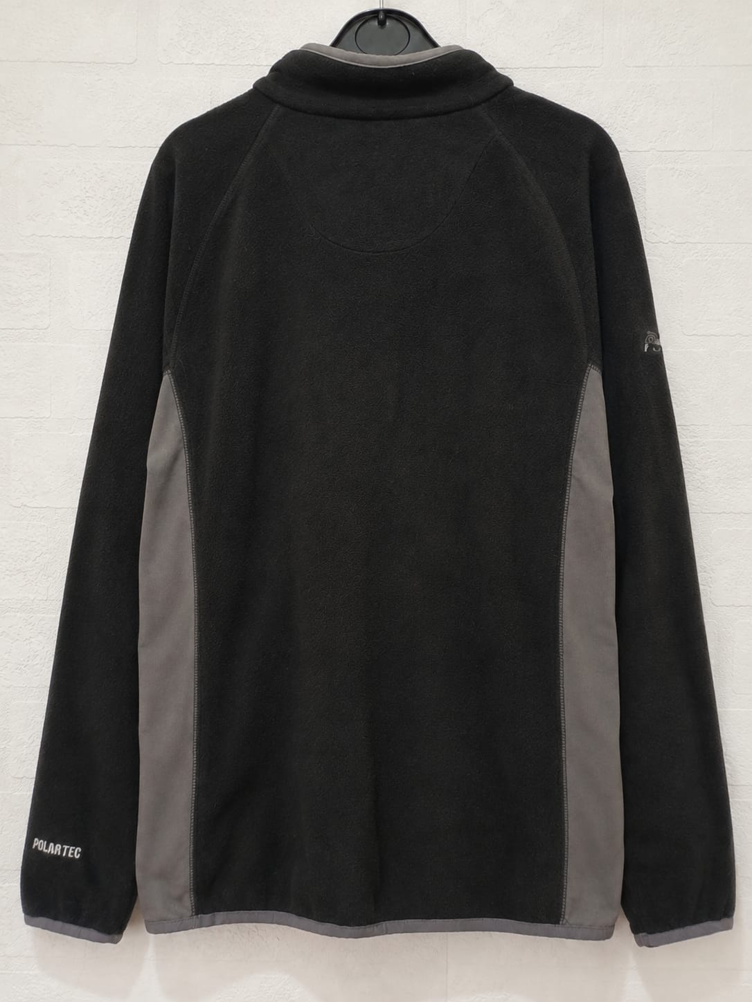 Women's Fleece Tog 24 Polartec Black Grey 1/4 Zip Size 12-14 Approx. 21" PTP - Good Condition