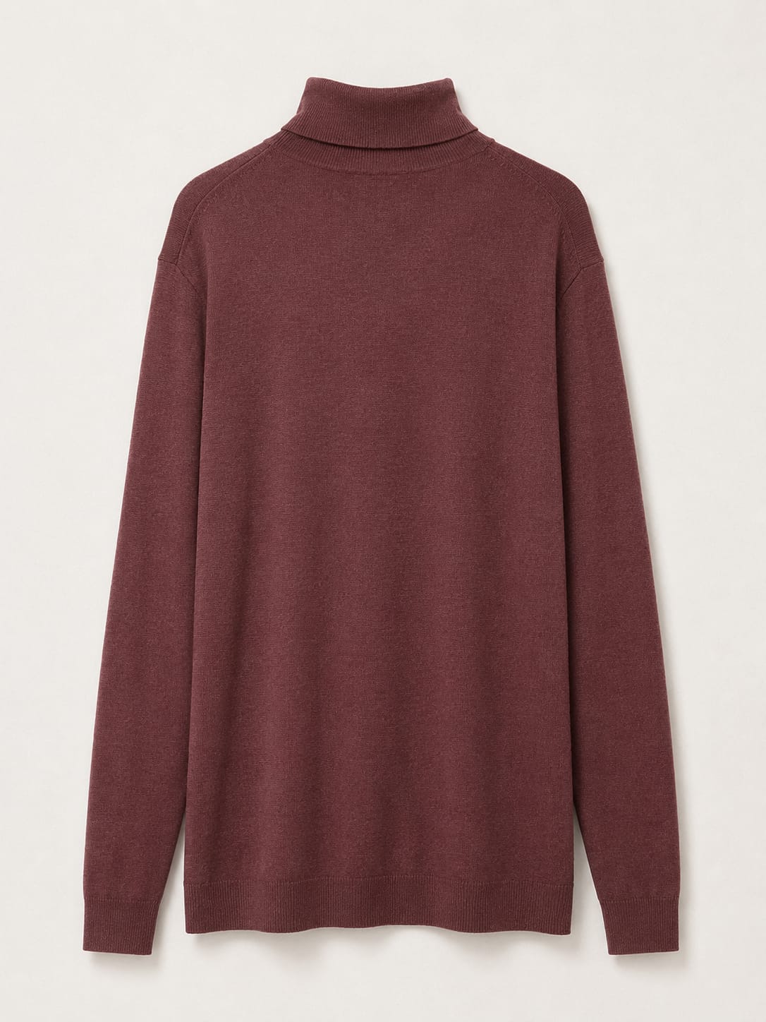 Men's Roll Neck Jumper Burton Menswear Burgundy Medium Approx. 20" PTP - Very Good Condition