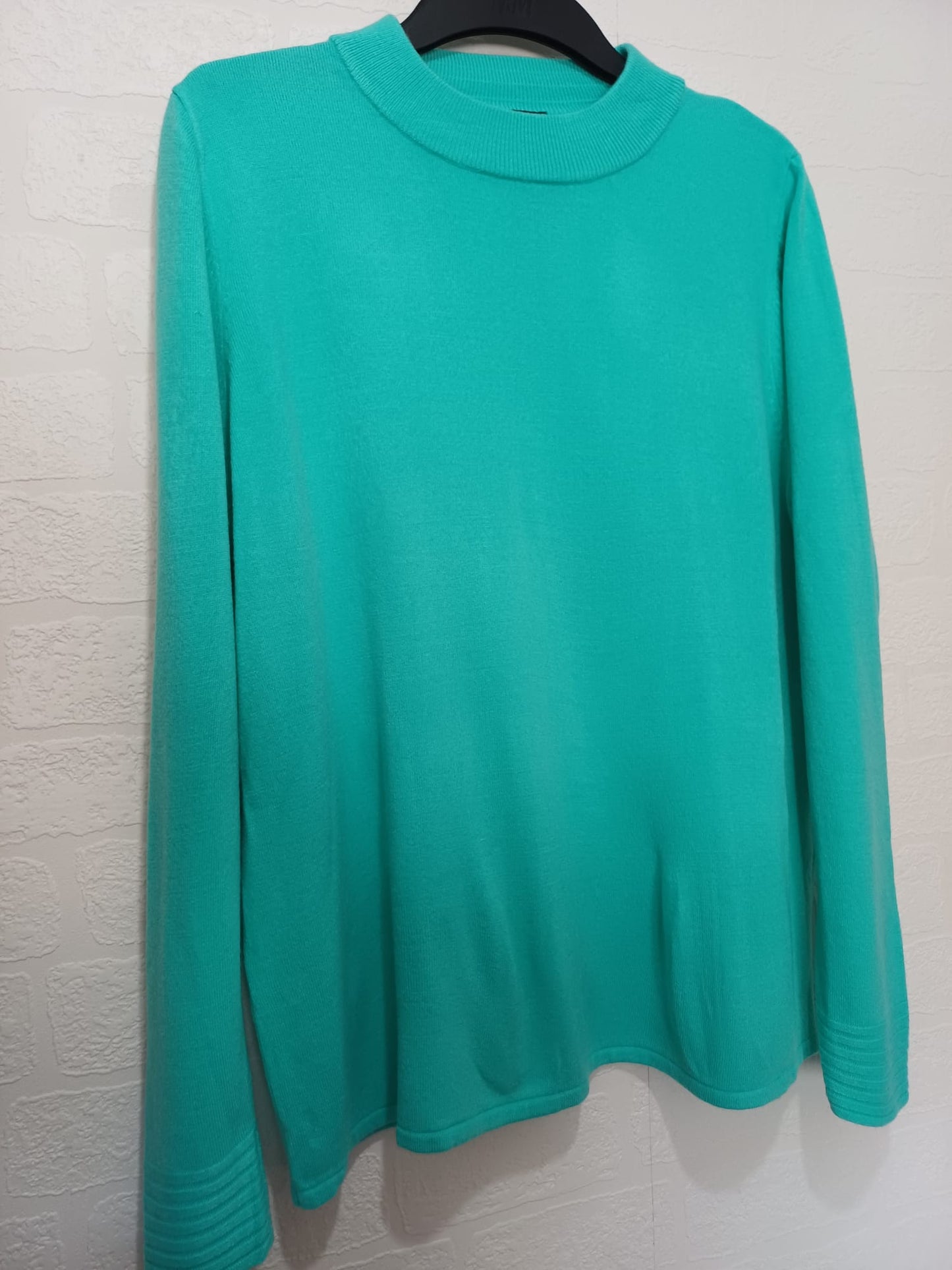 Women's Jumper Essentials Turquoise/Teal Crew Neck Long Sleeve Size 18 Approx. 22" PTP - Very Good Condition
