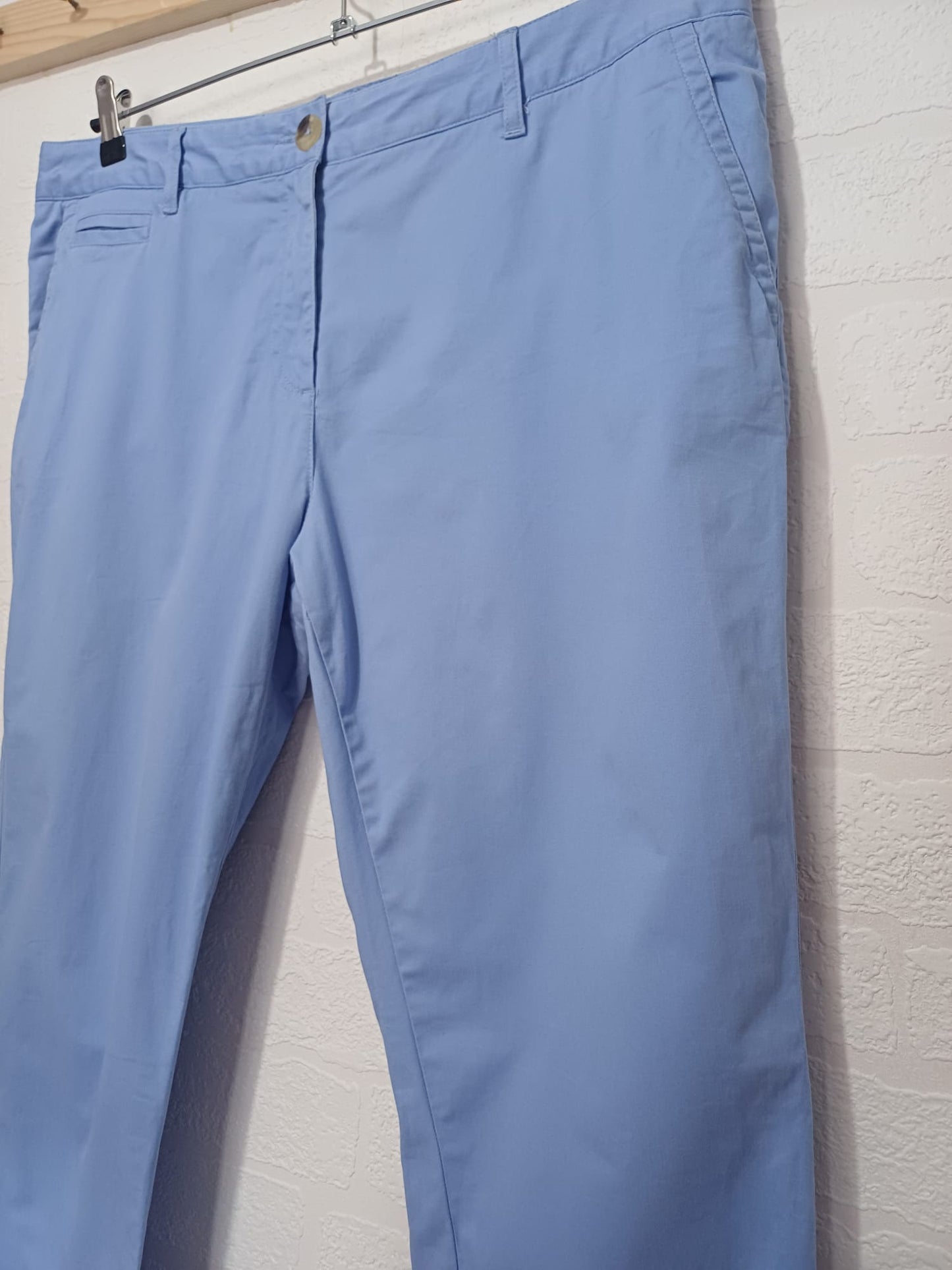 Women's Trousers Crew Clothing Sky Blue Straight Leg Chino Size 16 Approx. 38" W 31" L - Very Good Condition