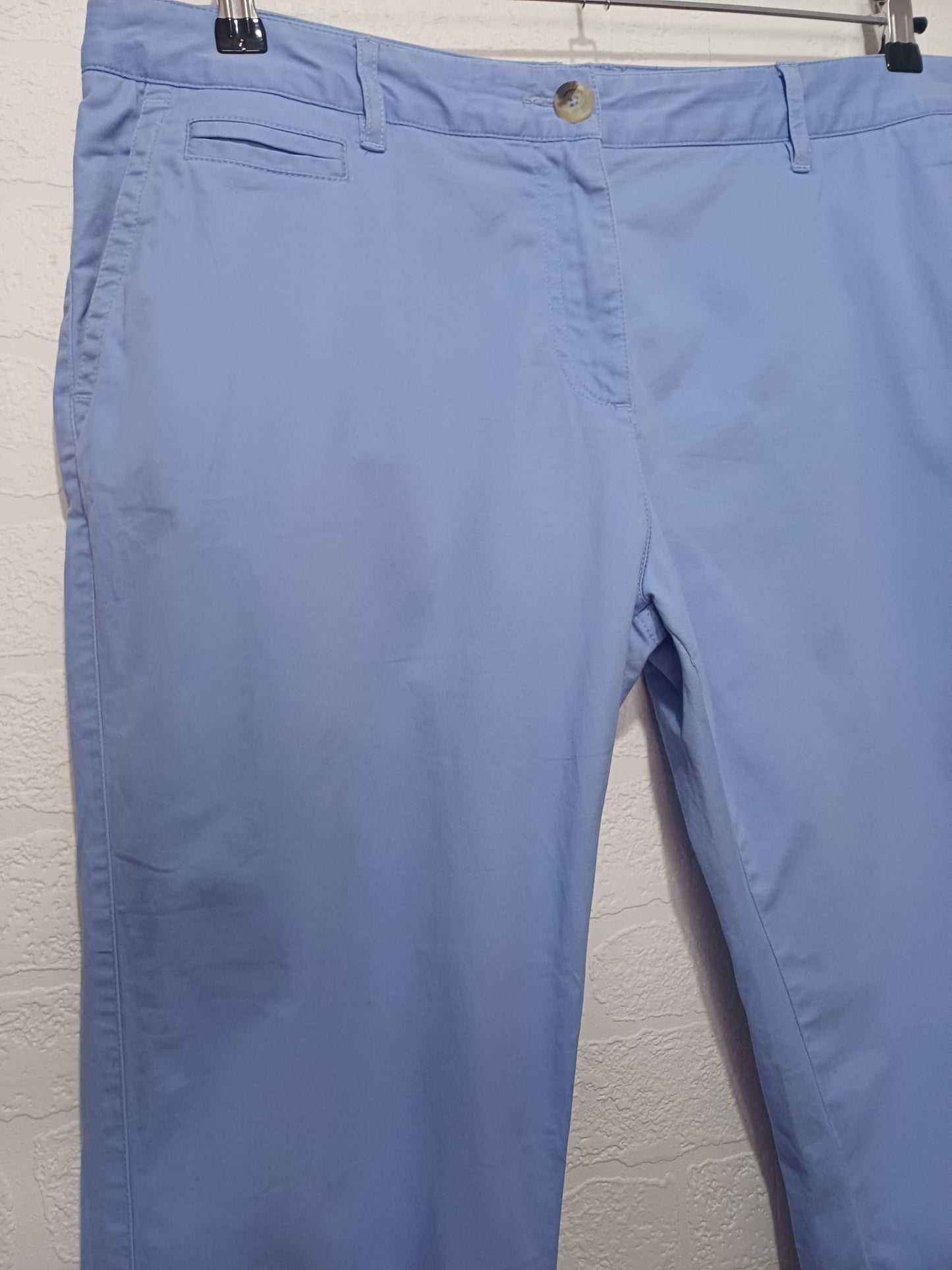 Women's Trousers Crew Clothing Sky Blue Straight Leg Chino Size 16 Approx. 38" W 31" L - Very Good Condition