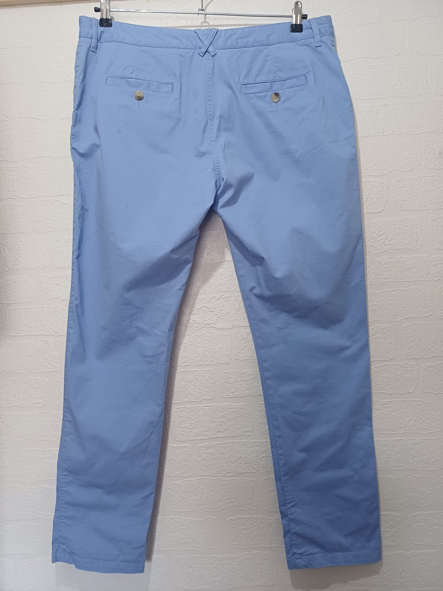 Women's Trousers Crew Clothing Sky Blue Straight Leg Chino Size 16 Approx. 38" W 31" L - Very Good Condition