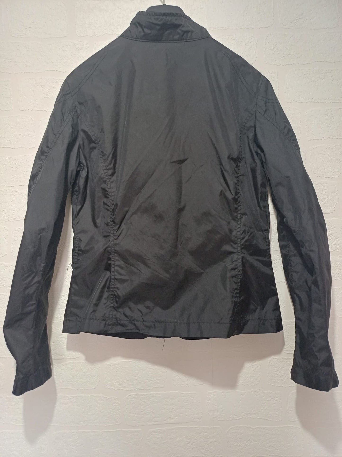Women's Jacket Fay Black Lightweight Popper Fastening Size S Approx. 17" PTP - Good Condition